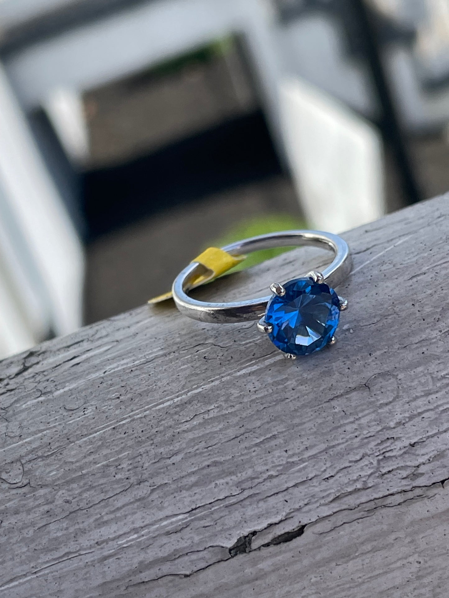 925 Sterling Silver Hampton Blue Topaz 1.00ct Solitaire Ring