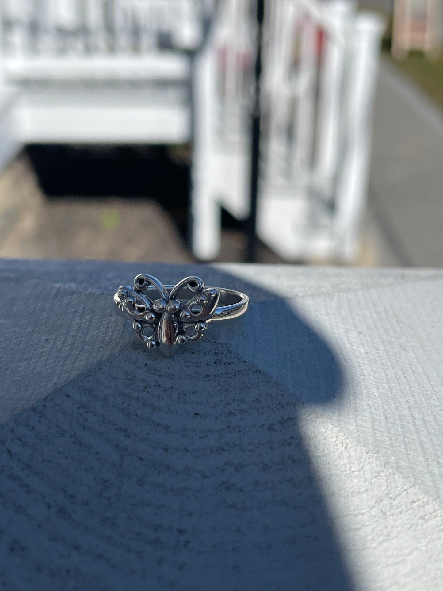 925 Sterling Silver Open Butterfly Ring Sz 7