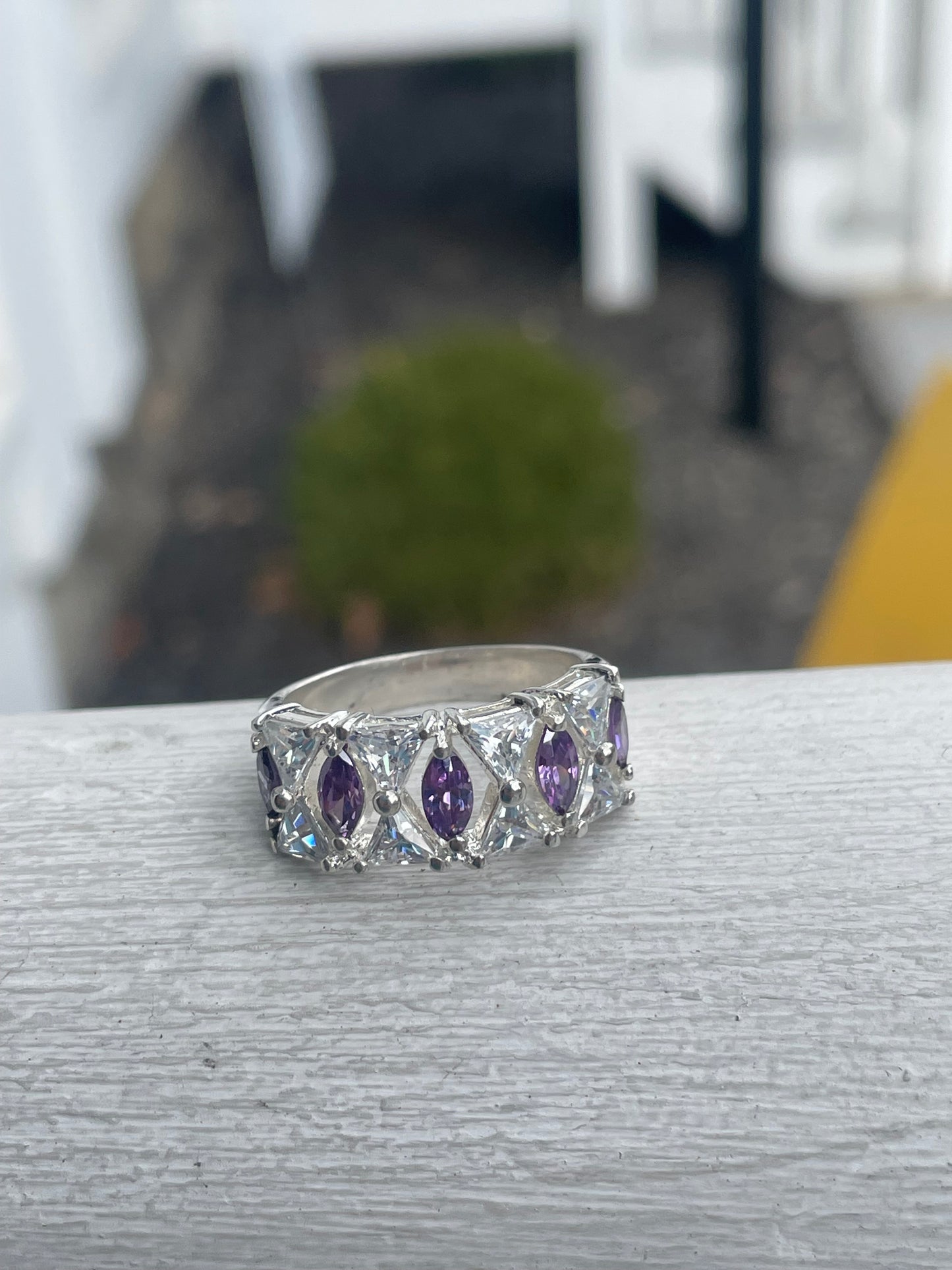 Designer DBJ Dee Berkeley Jewelry Amethyst & Cz Band Ring Size 9