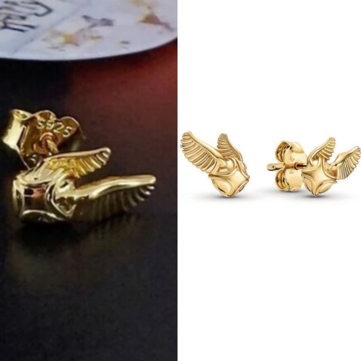 Pandora Harry Potter Golden Snitch Stud Earrings