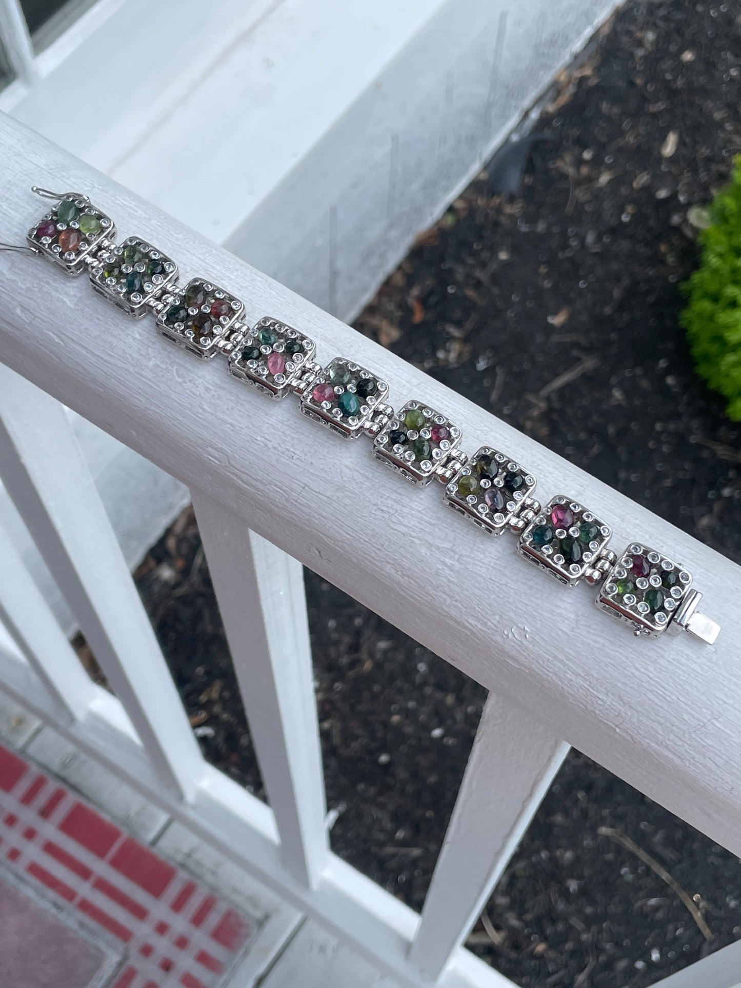 Rarities by Carol Brodie Designer Natural Multi Colored Tourmaline Bracelet 7.5”