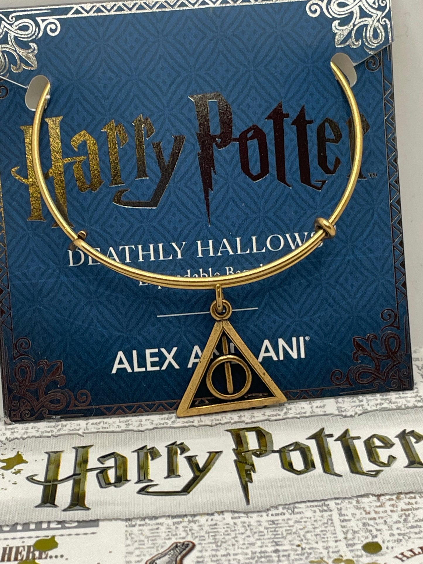Alex and Ani Harry Potter Deathly Hallows Gold Tone Bracelet NWT