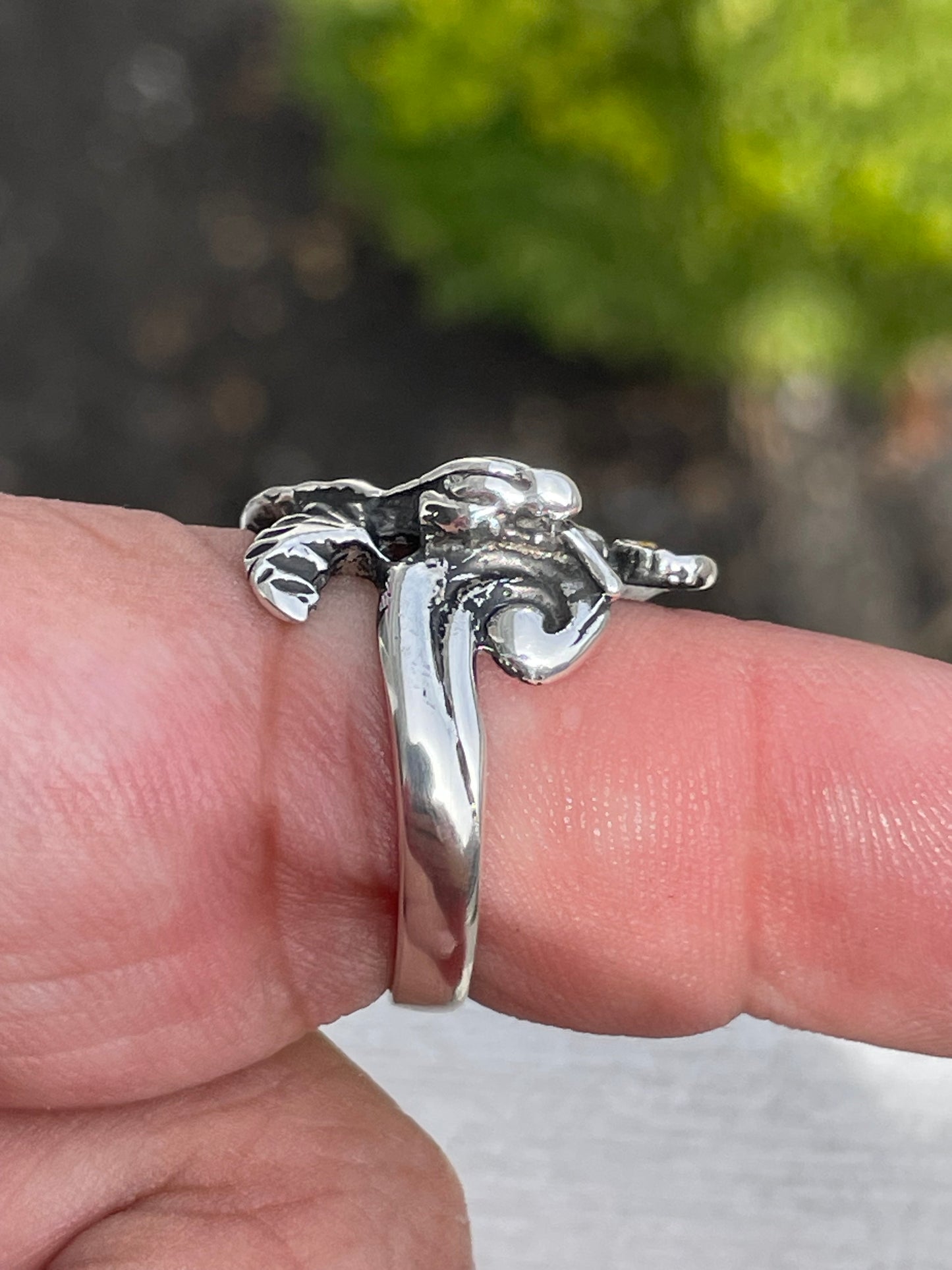 925 Sterling Silver Dragon Ring Size 8.5