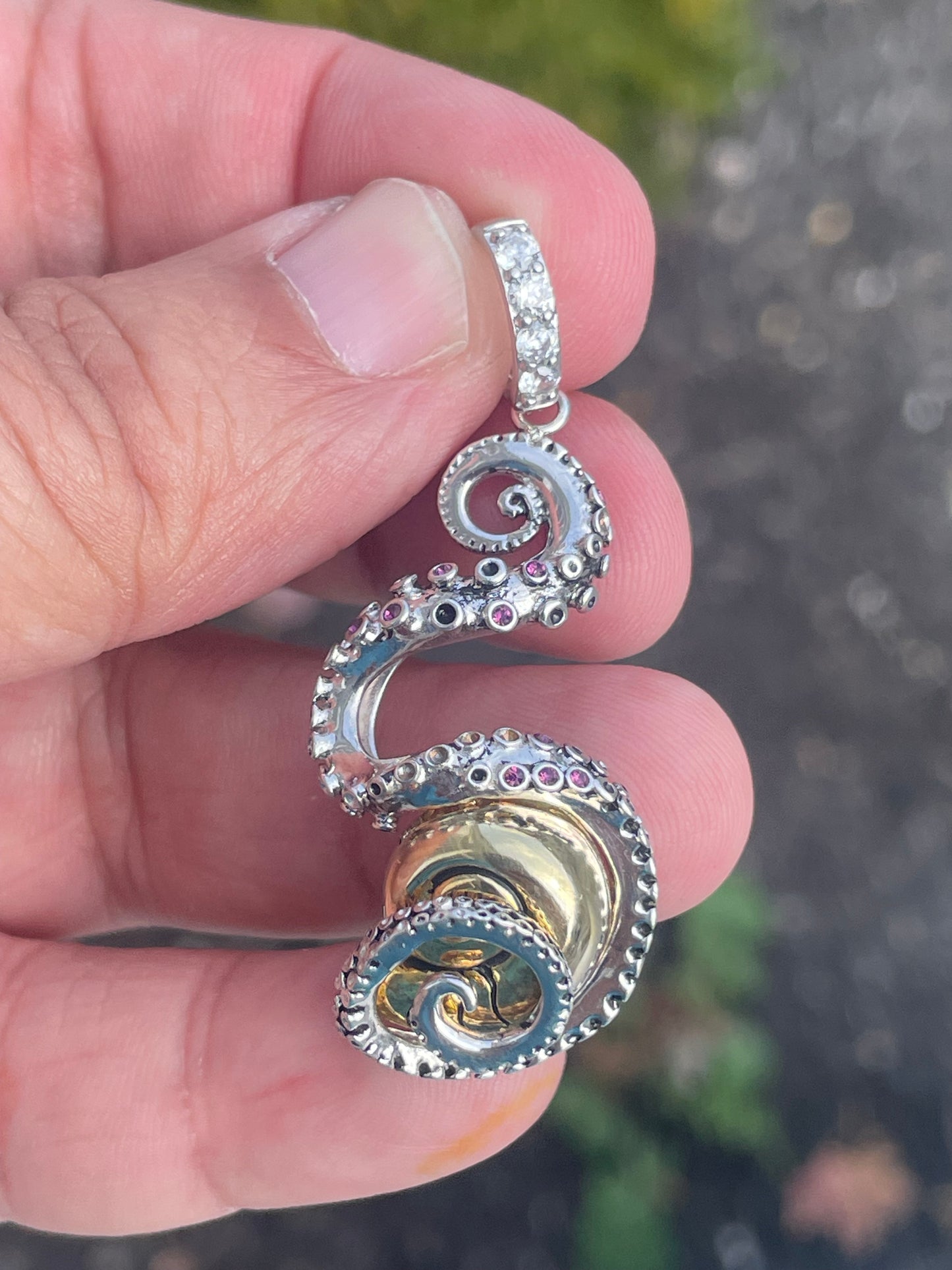 Disney Enchanted Collection Custom Refurbished 925 Sterling Silver Little Mermaid Ursula Tentacle Pendant