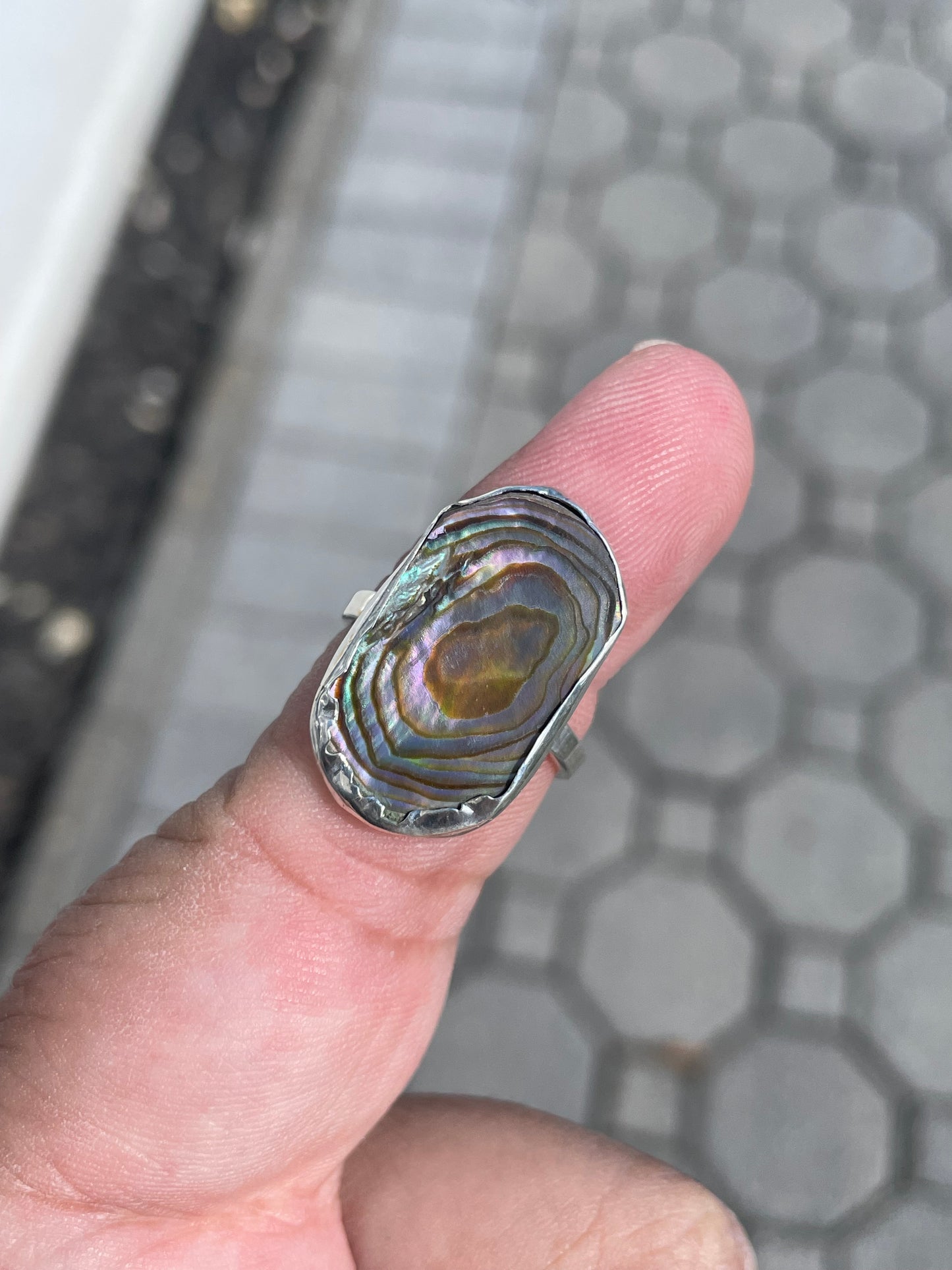 925 Sterling Silver Handmade Abalone Ring