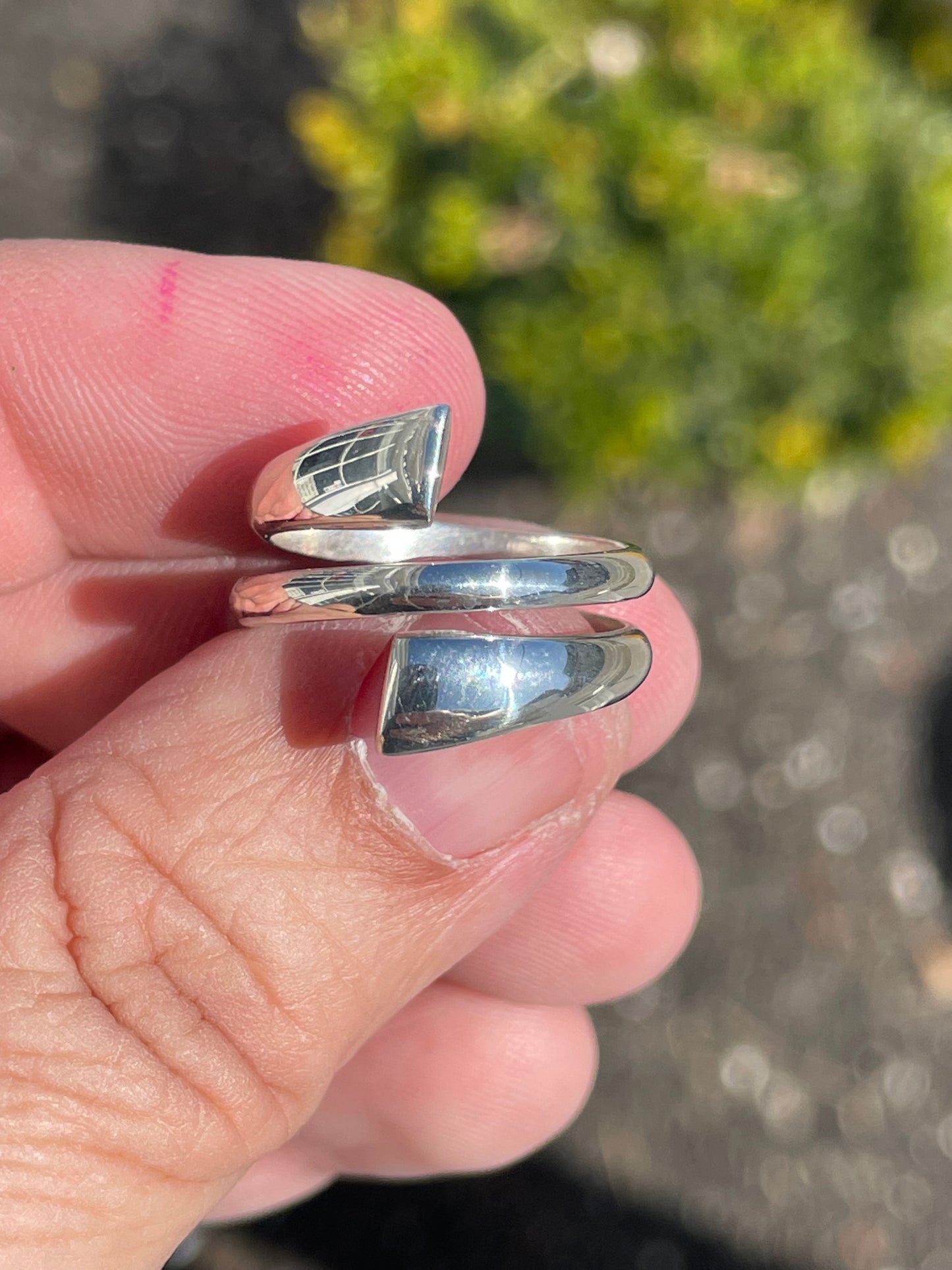 925 Sterling Silver Solid Wrap Around Band Ring Size 7.5