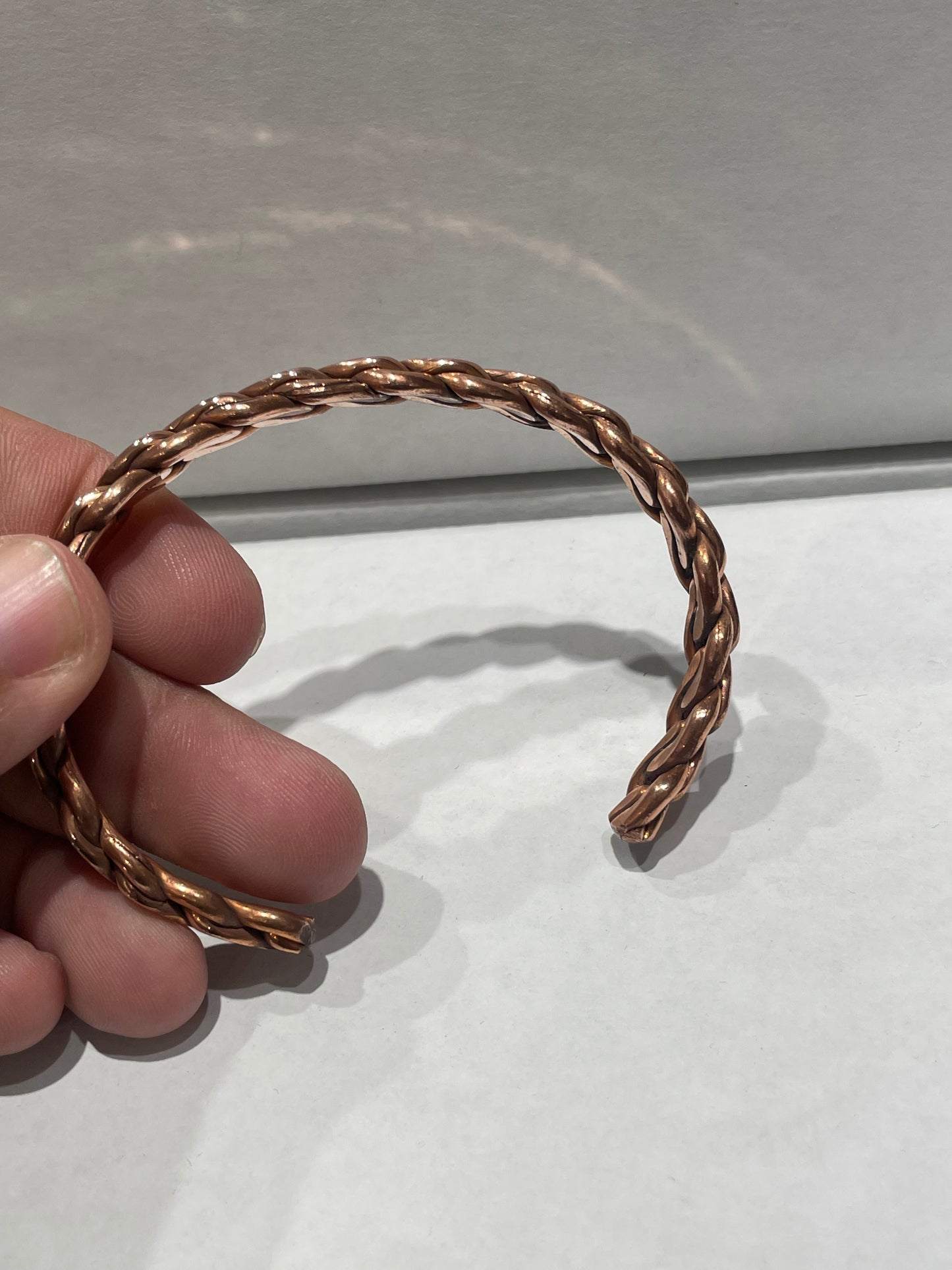 Pure Copper Braided Cuff Bracelet Open Size