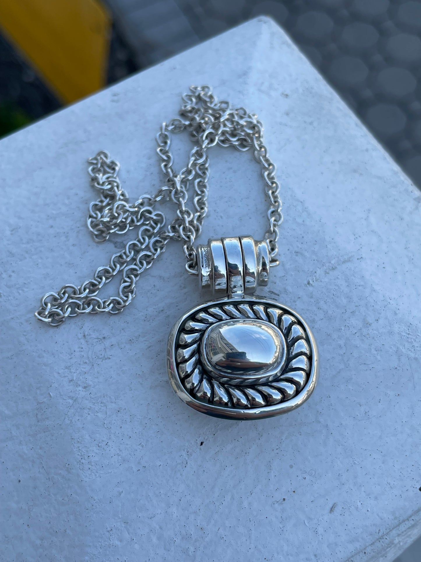 Designer Espo 925 Sterling Silver Reversible Necklace