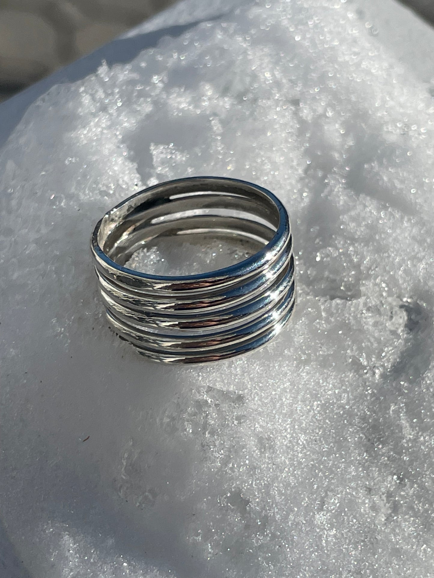 925 Sterling Silver Solid 5 Band Ring Size 10