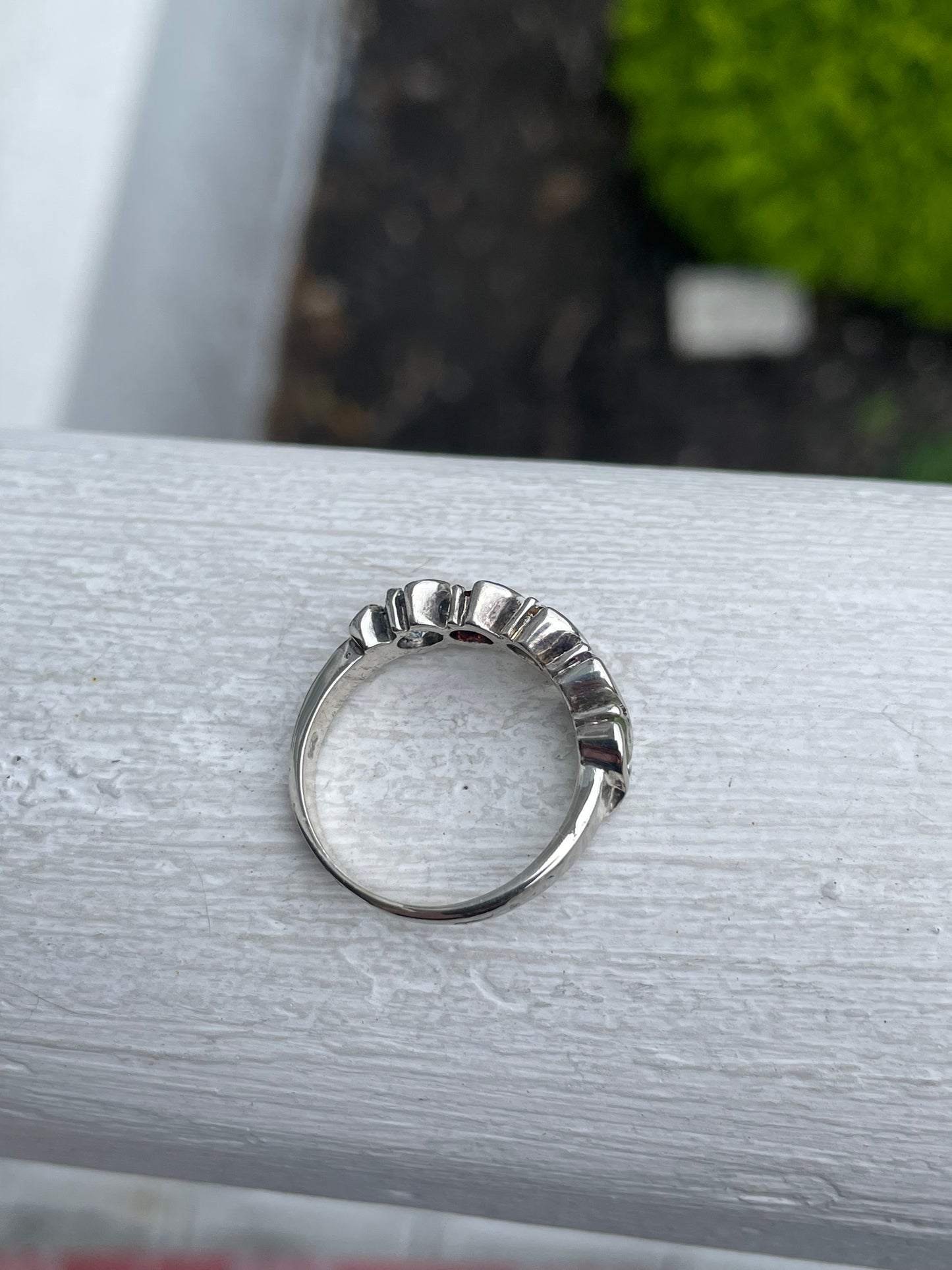 925 Sterling Silver Natural Multi Color Stones Band Ring Size 7
