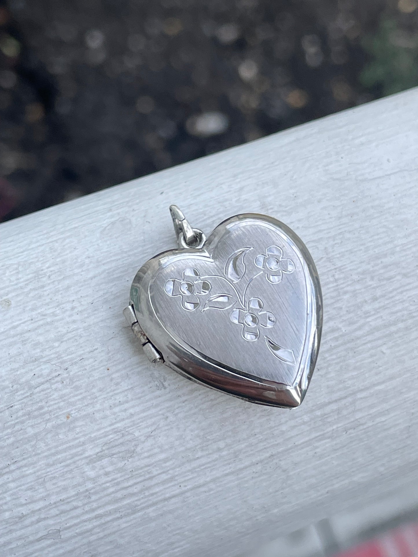 925 Sterling Silver Ladies Heart Flower Locket Charm Pendant