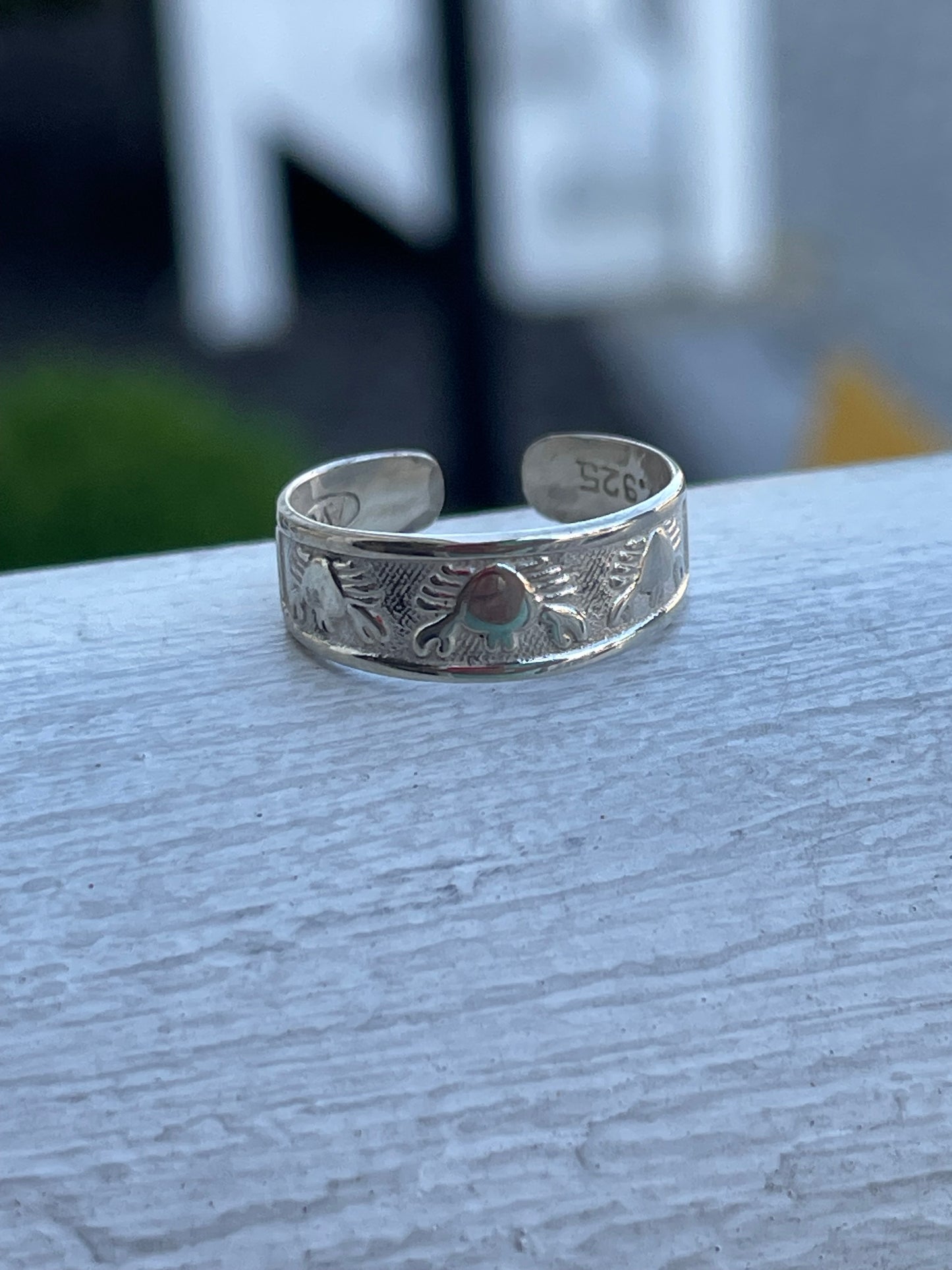 925 Sterling Silver Crab Toe Ring