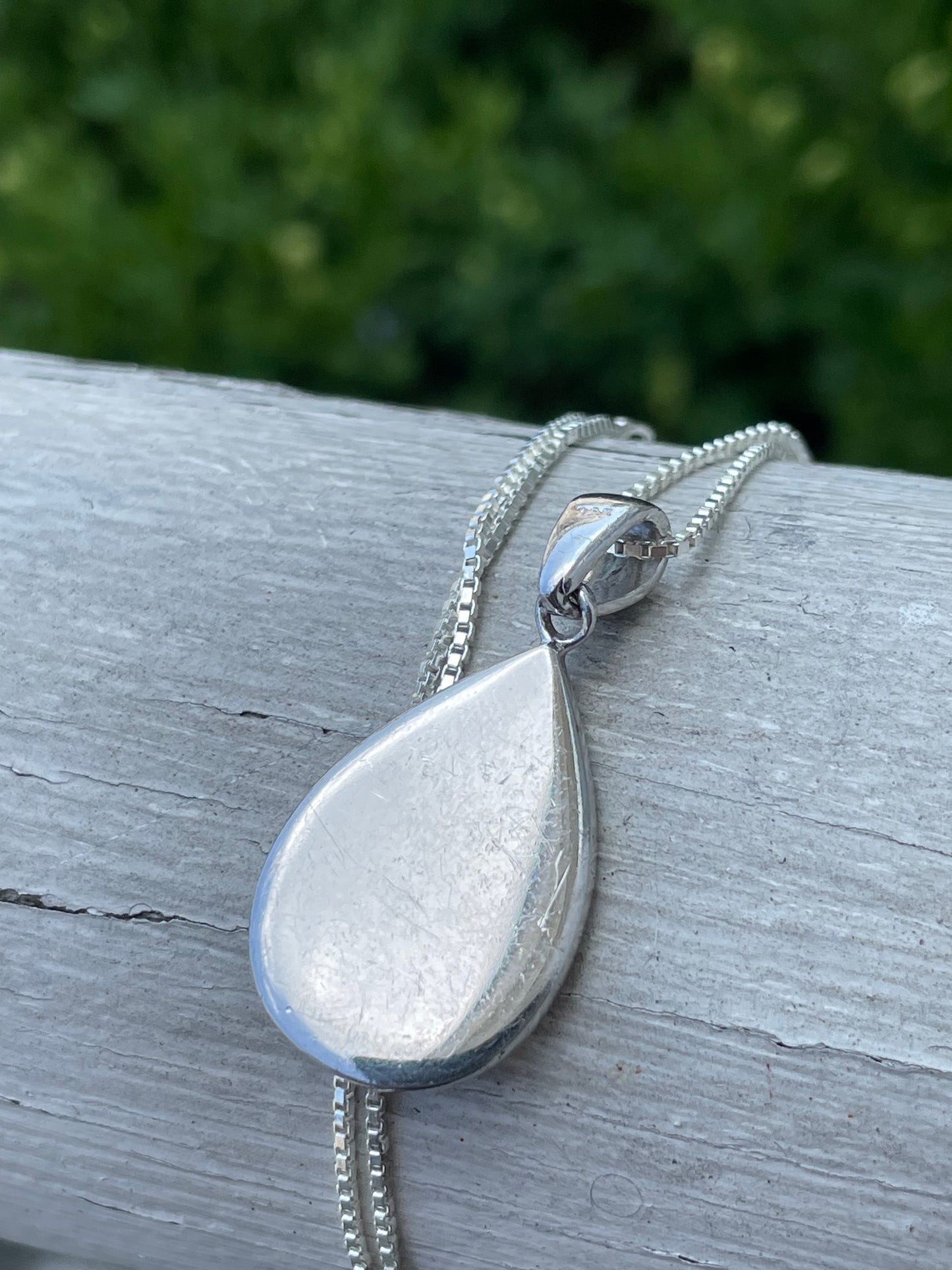 925 Sterling Silver Mosaic White & Blue Opal Teardrop Necklace