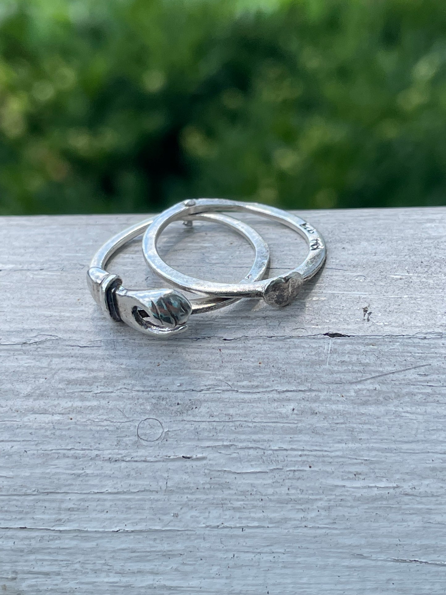 Vintage 925 Sterling Silver Love & Friendship Movable Band Ring