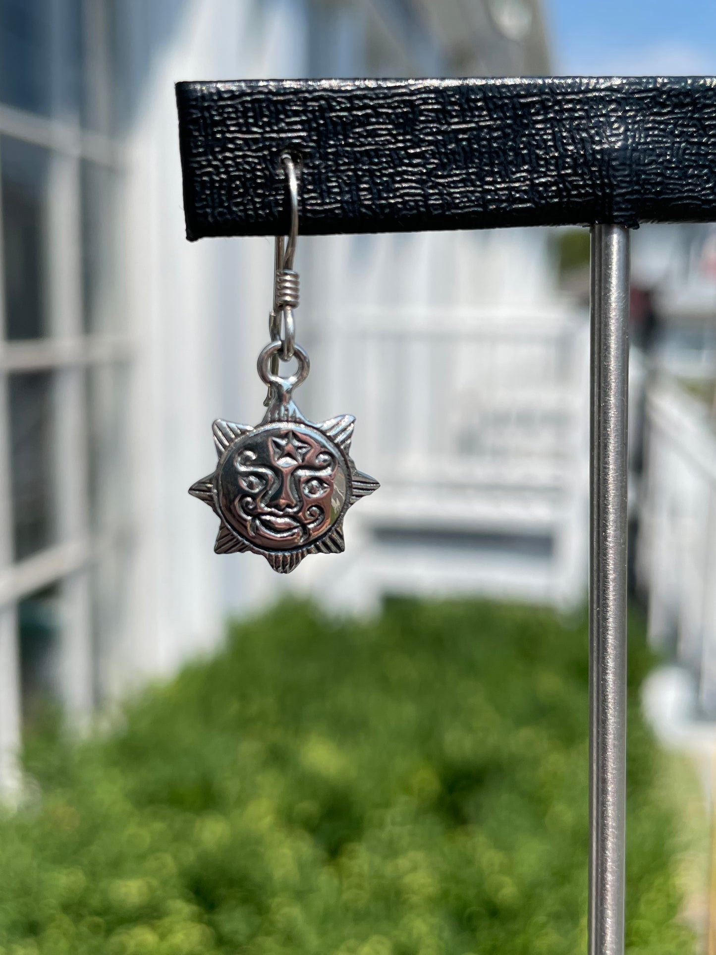 925 Sterling Silver Dangle Sun Earrings