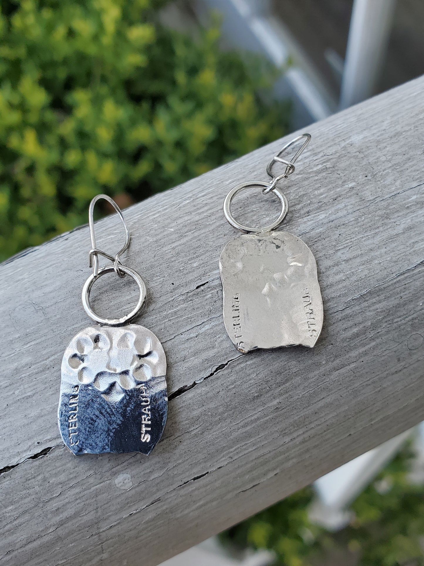 925 Sterling Silver Owl Oxidized Straus Dangle Earrings