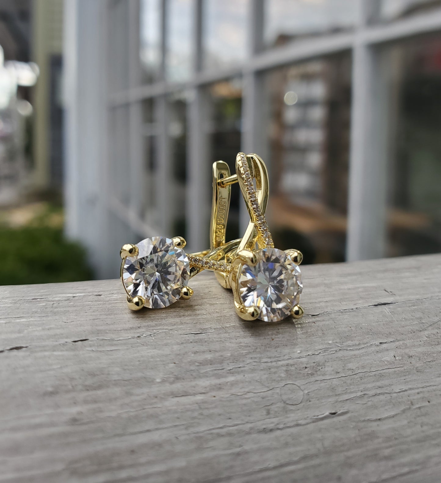 925 Sterling Silver 14k Vermeil 4 tcw Moissanite Diamond Infinity Earrings