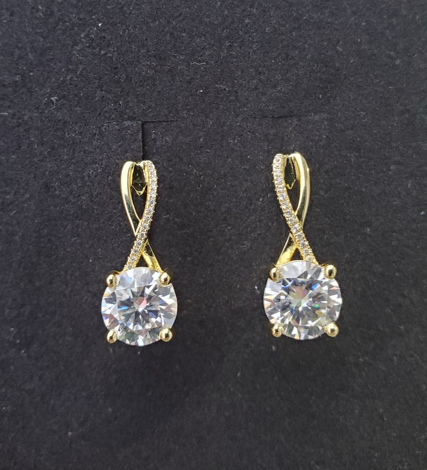 925 Sterling Silver 14k Vermeil 4 tcw Moissanite Diamond Infinity Earrings