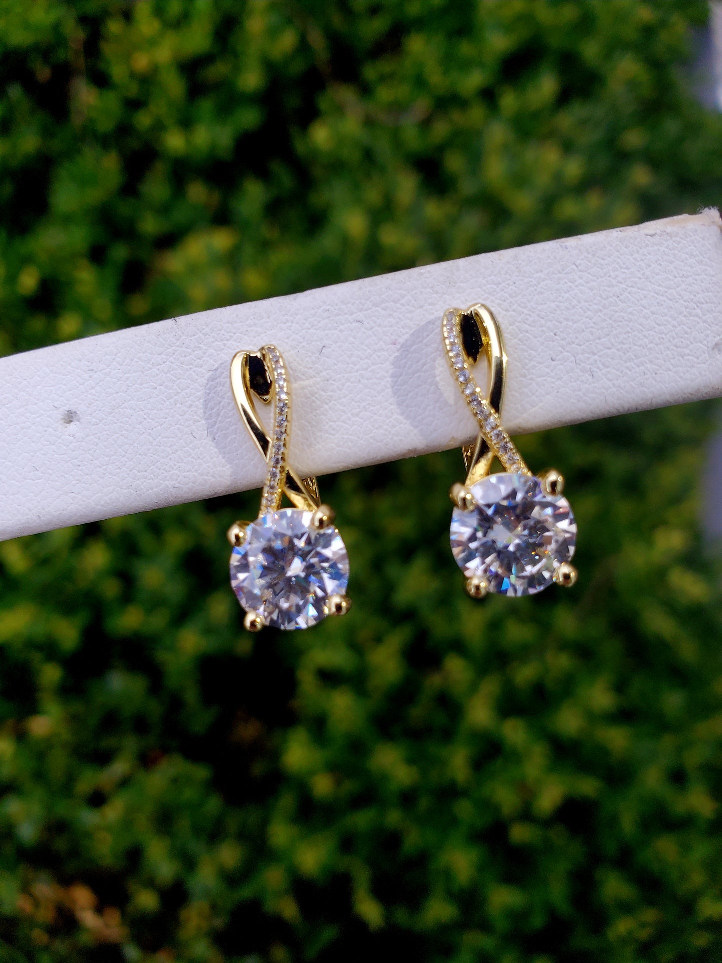 925 Sterling Silver 14k Vermeil 4 tcw Moissanite Diamond Infinity Earrings
