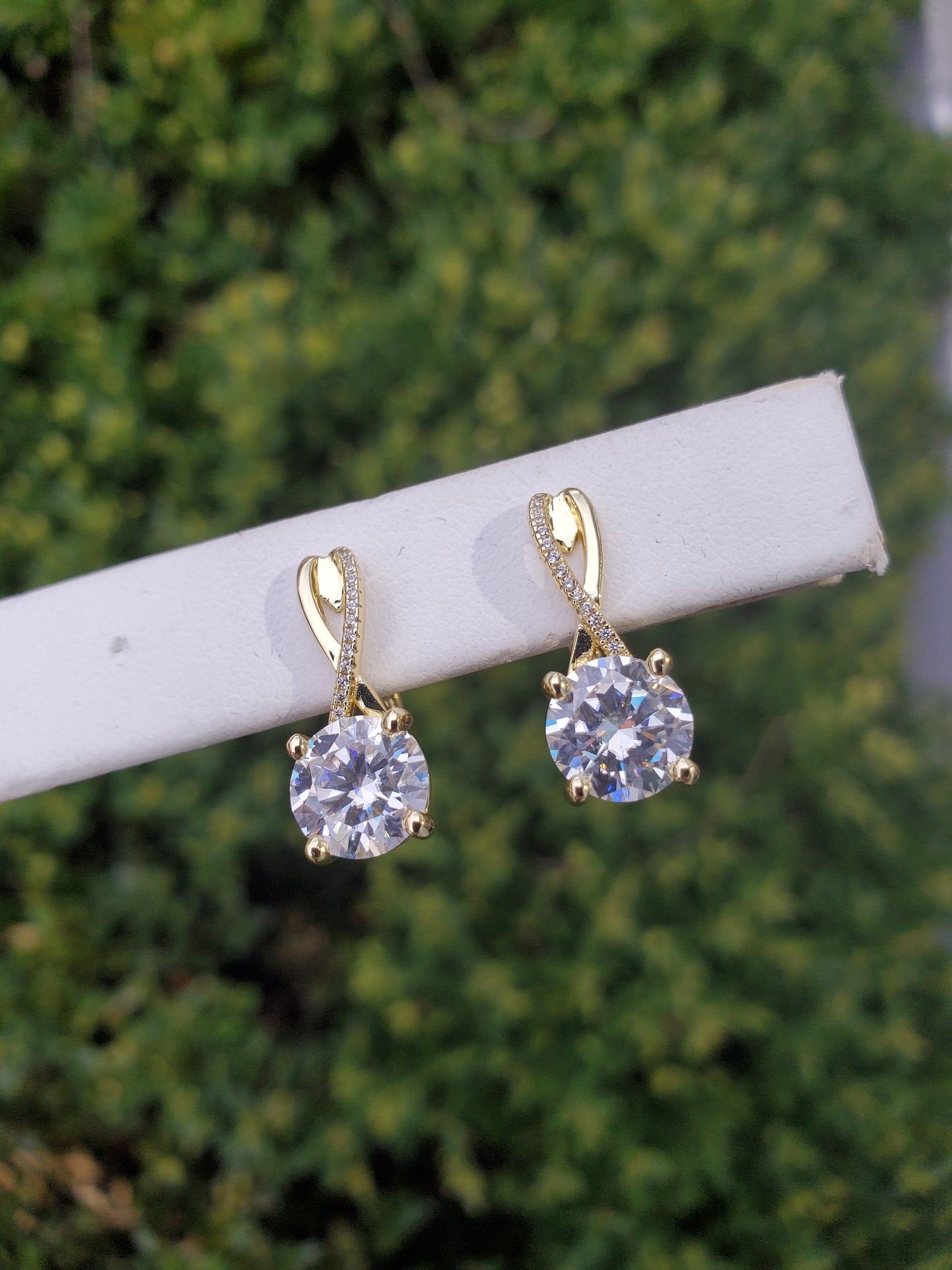 925 Sterling Silver 14k Vermeil 4 tcw Moissanite Diamond Infinity Earrings