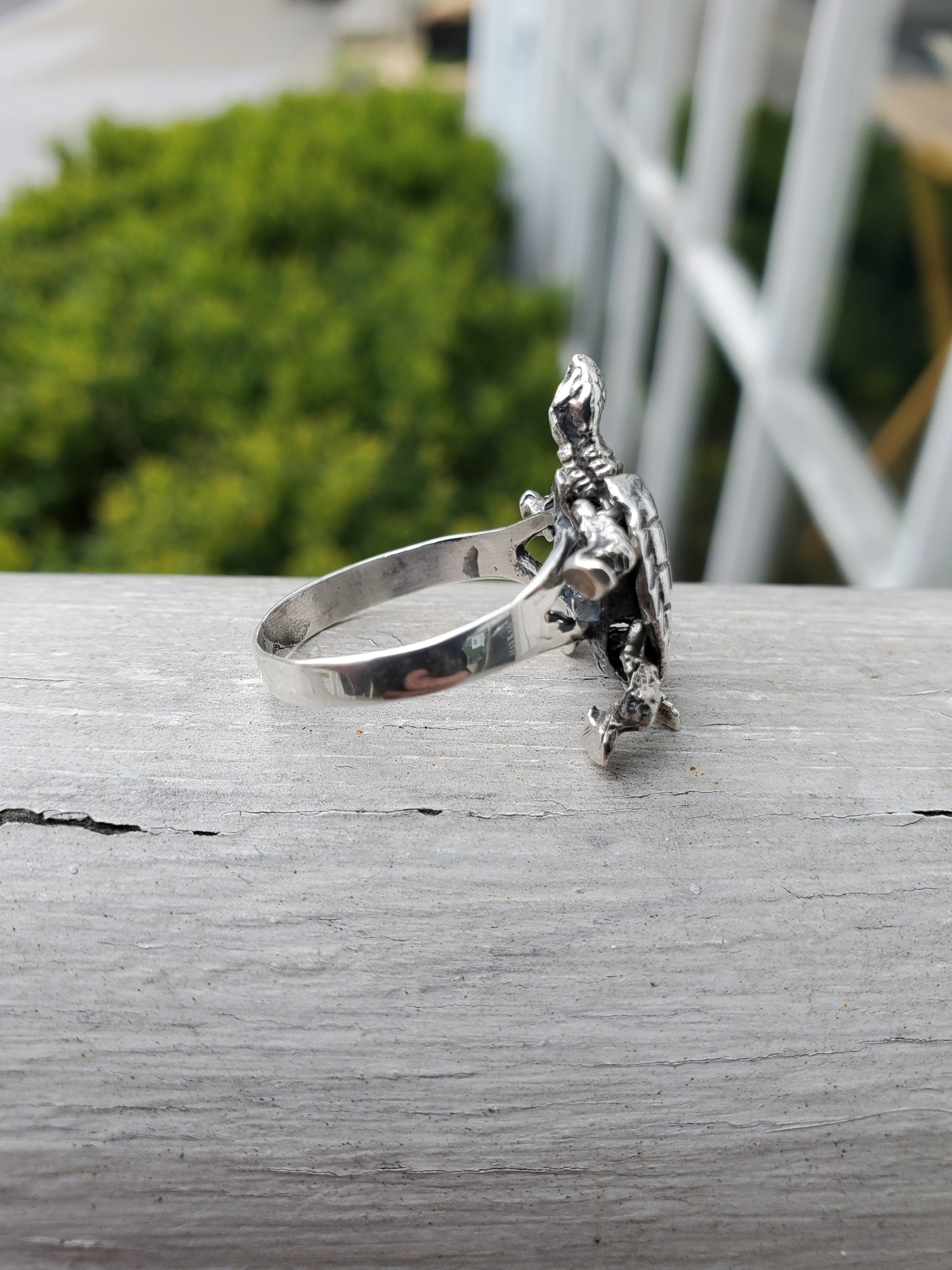 925 Sterling Silver Ladies Movable Turtle Ring