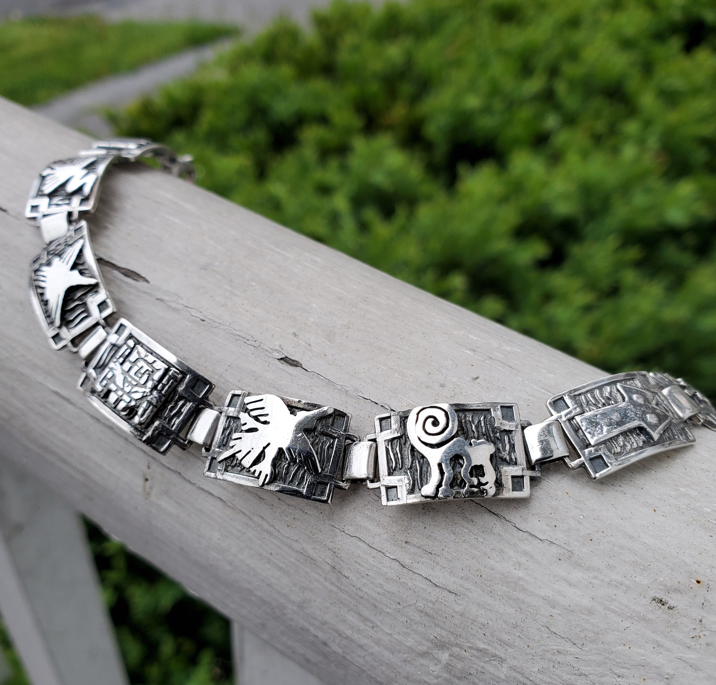 925 Sterling Silver Handmade Peruvian Totum Bracelet