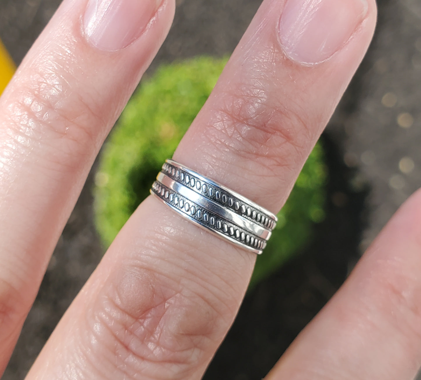 925 Sterling Silver Oxidized Toe Ring Band
