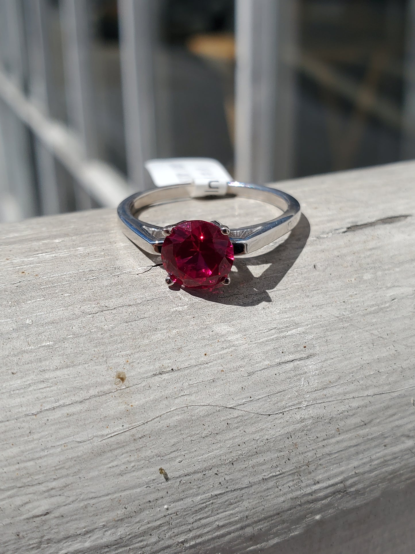 925 Sterling Silver 1.00 ct Synthetic Ruby Ring
