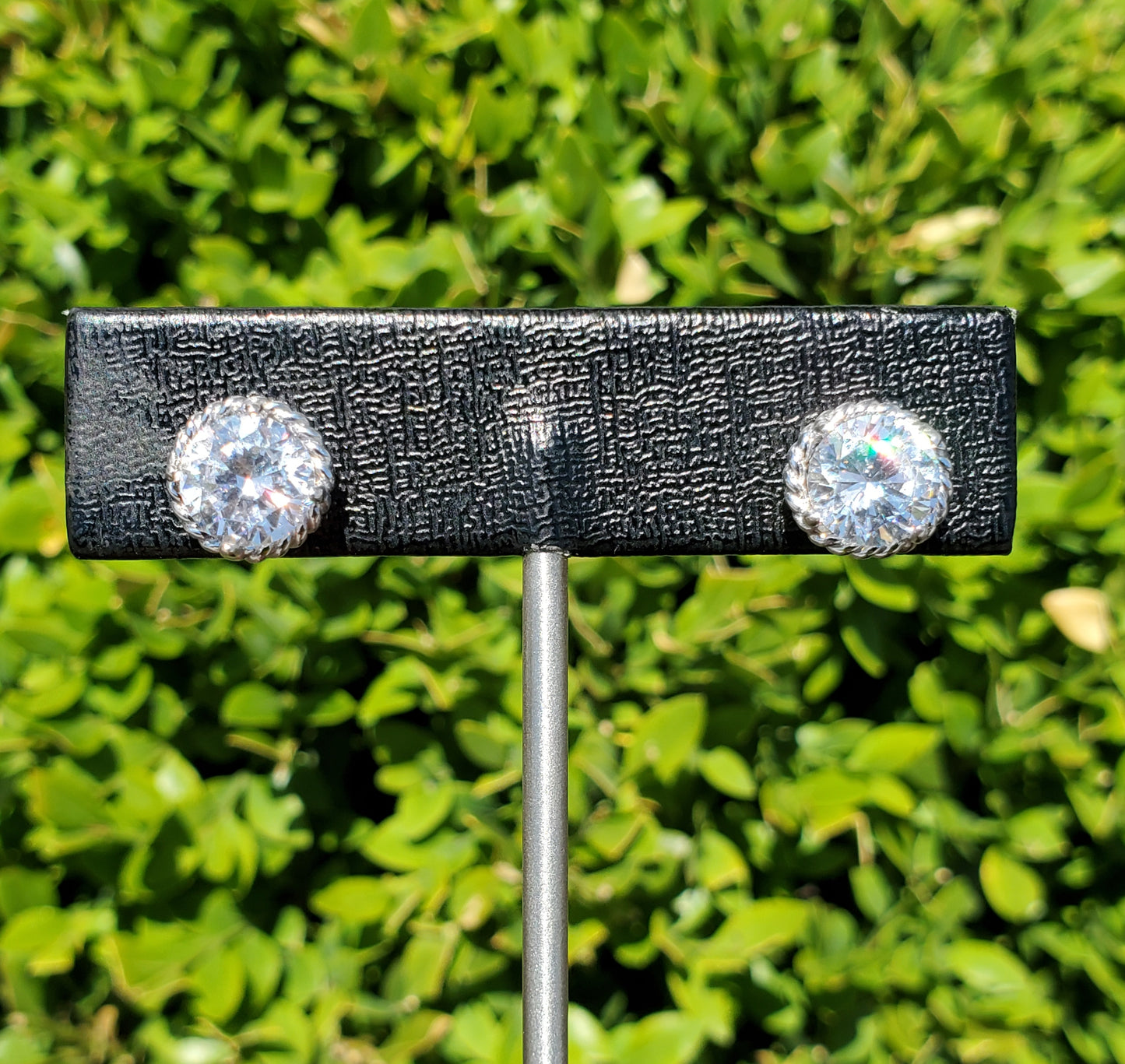 925 Sterling Silver Classic Cable 2.00 CT each basket stud earrings