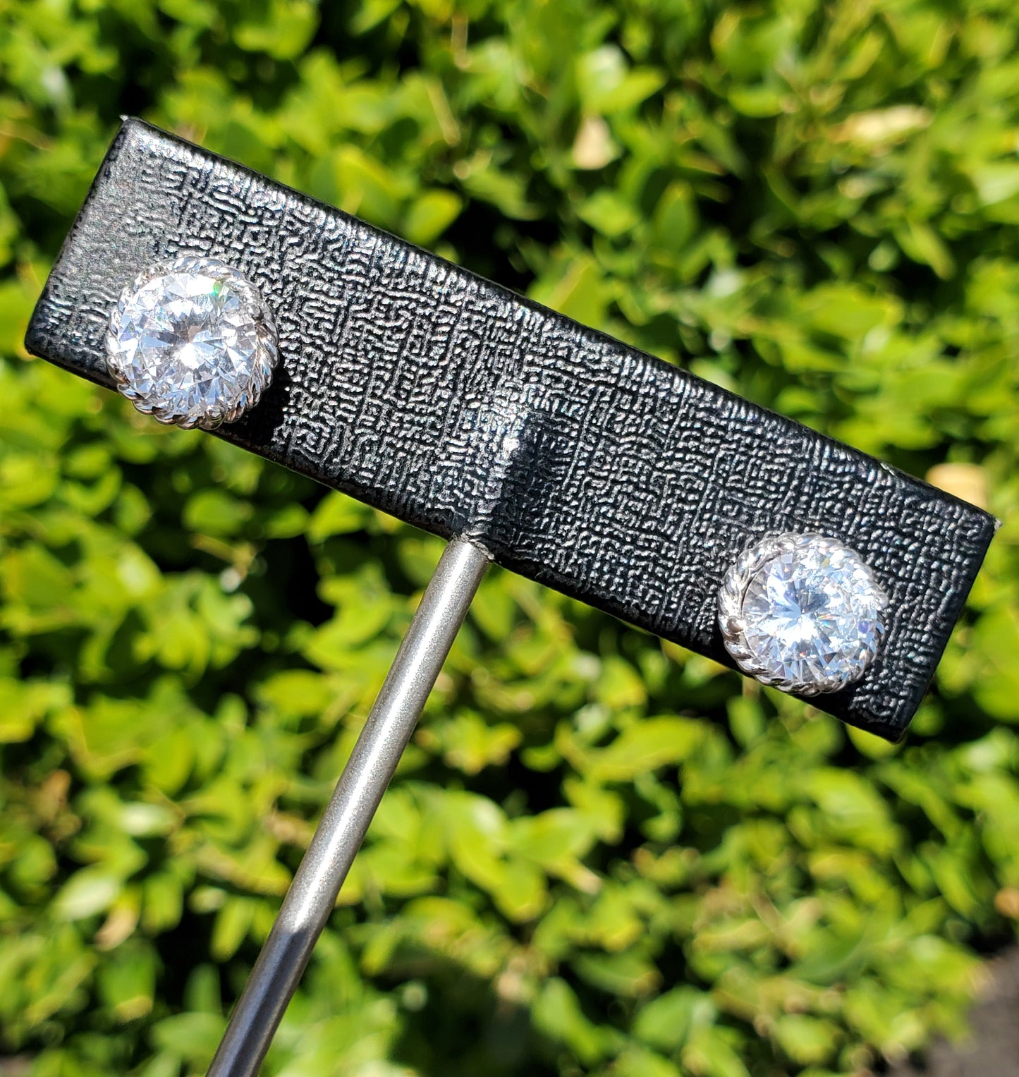 925 Sterling Silver Classic Cable 2.00 CT each basket stud earrings