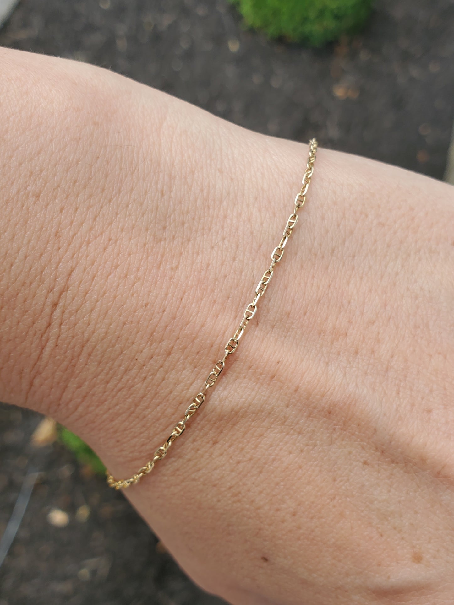 14k Solid Gold Twisted Fine Gucci Link Stack Bracelet