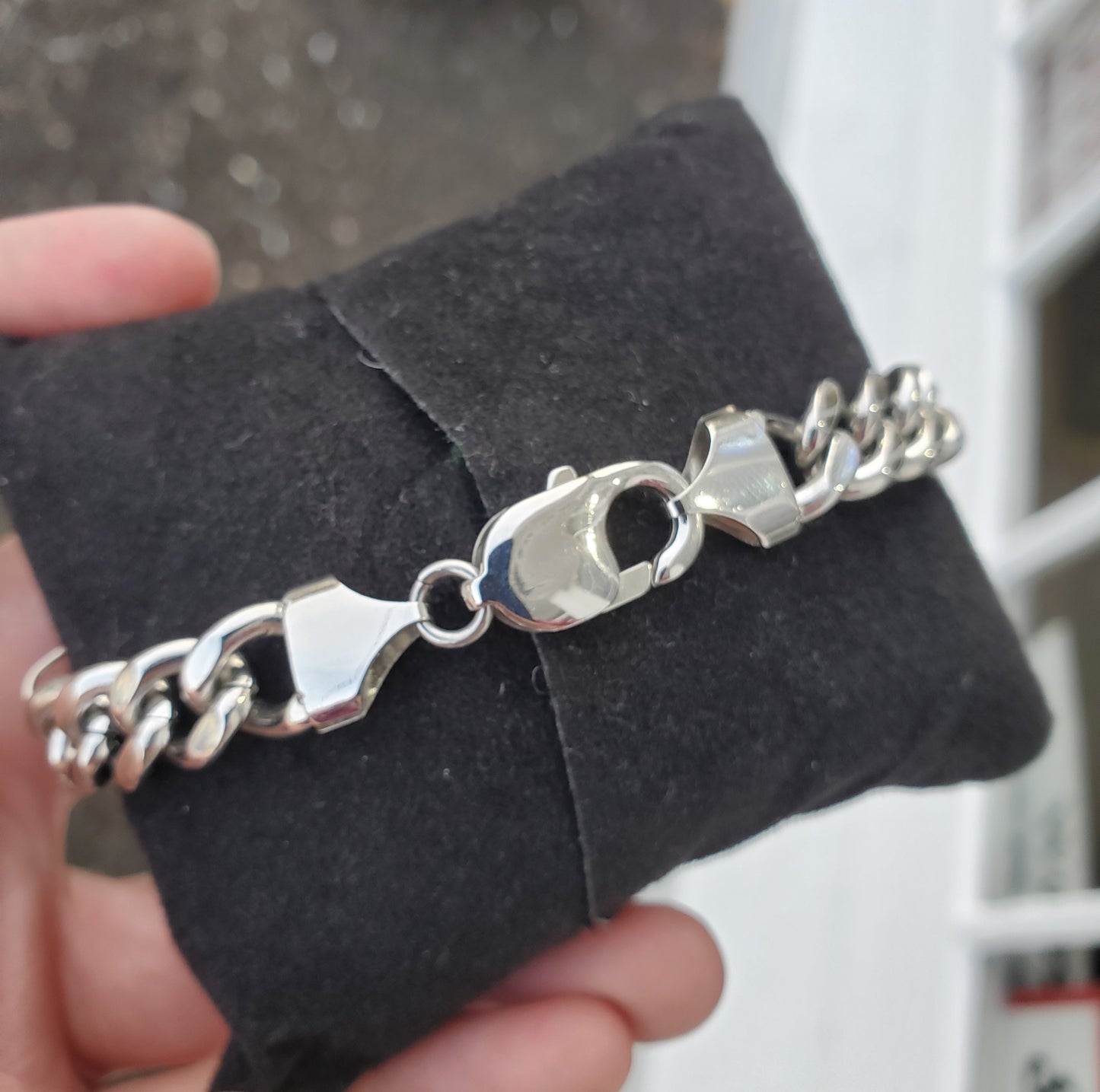 Stainless Steel Men's Medic Alert Cuban Link Bar Bracelet