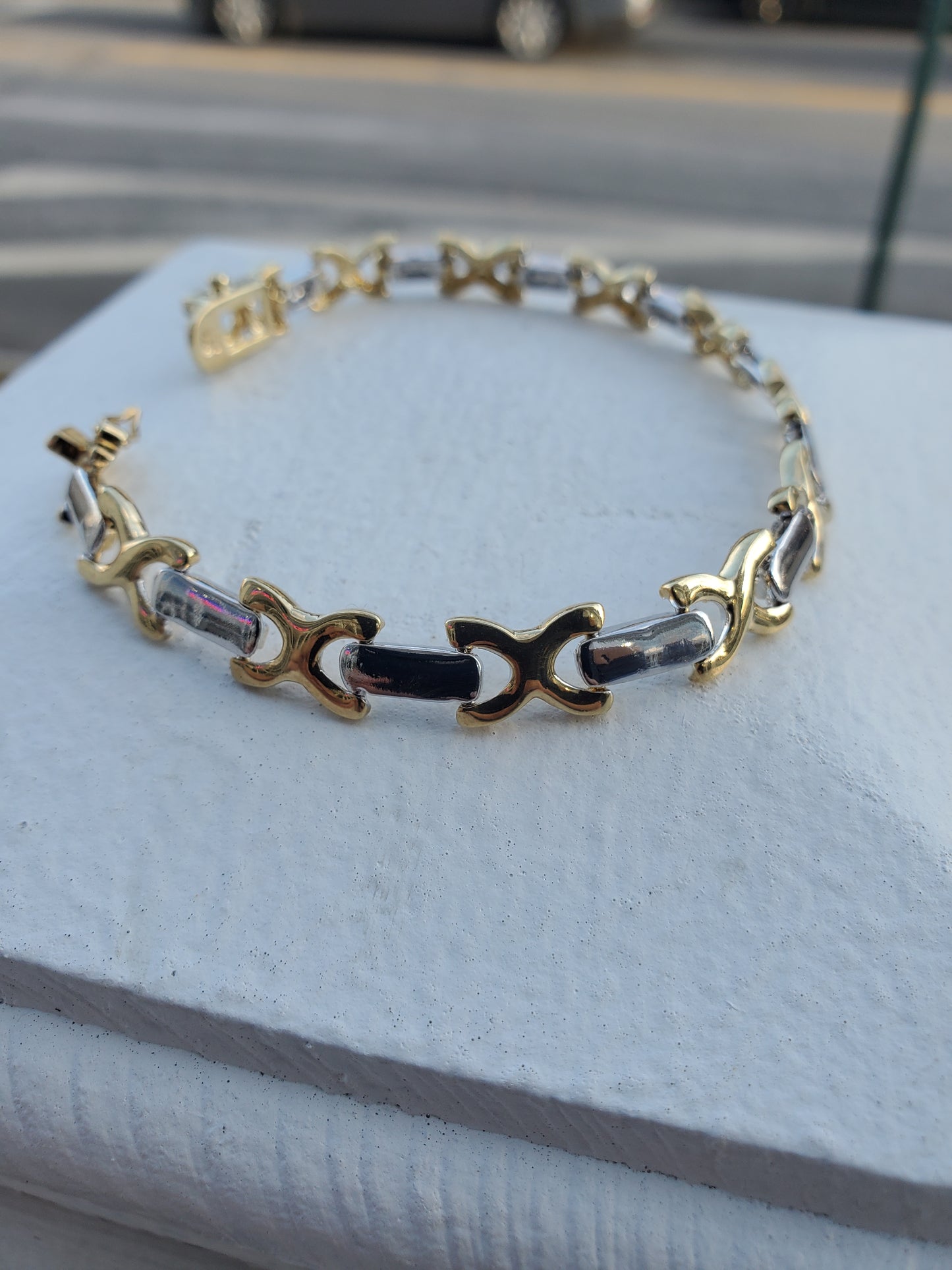 925 Sterling Silver & Vermeil Variation Hugs & Kisses XOXO Bracelet