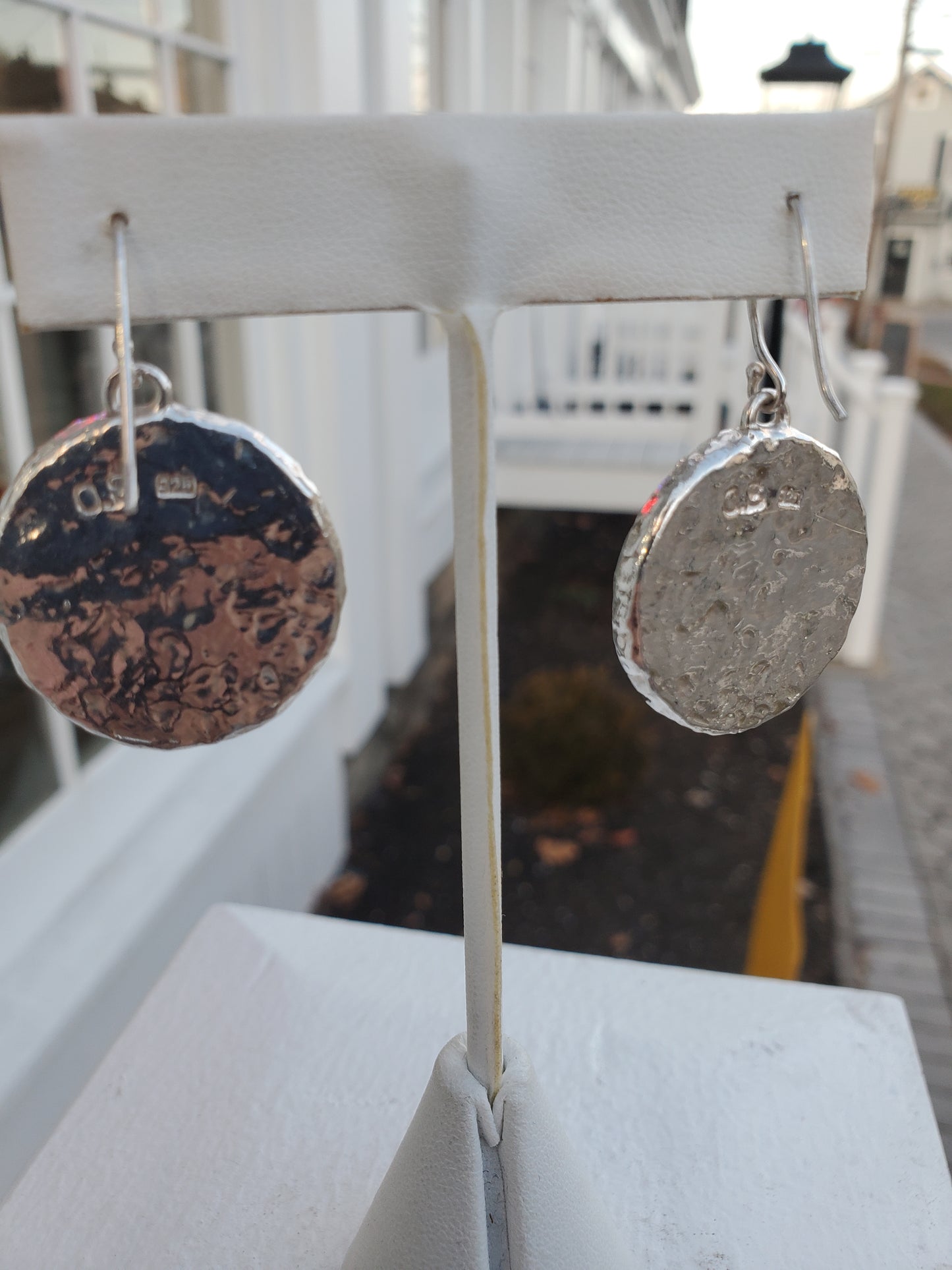 925 Sterling Silver Under Water Adventure Circle Designer O.S Orit Schatzman Earrings