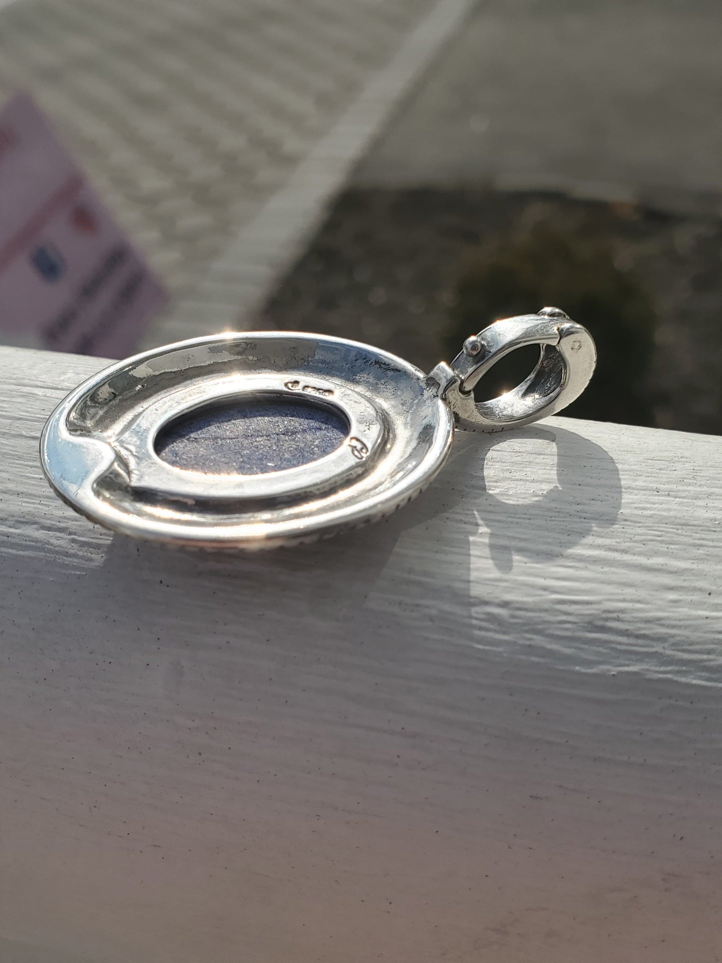 925 Sterling Silver Designer Carolyn Pollack Blue Lapis Statement Pendant