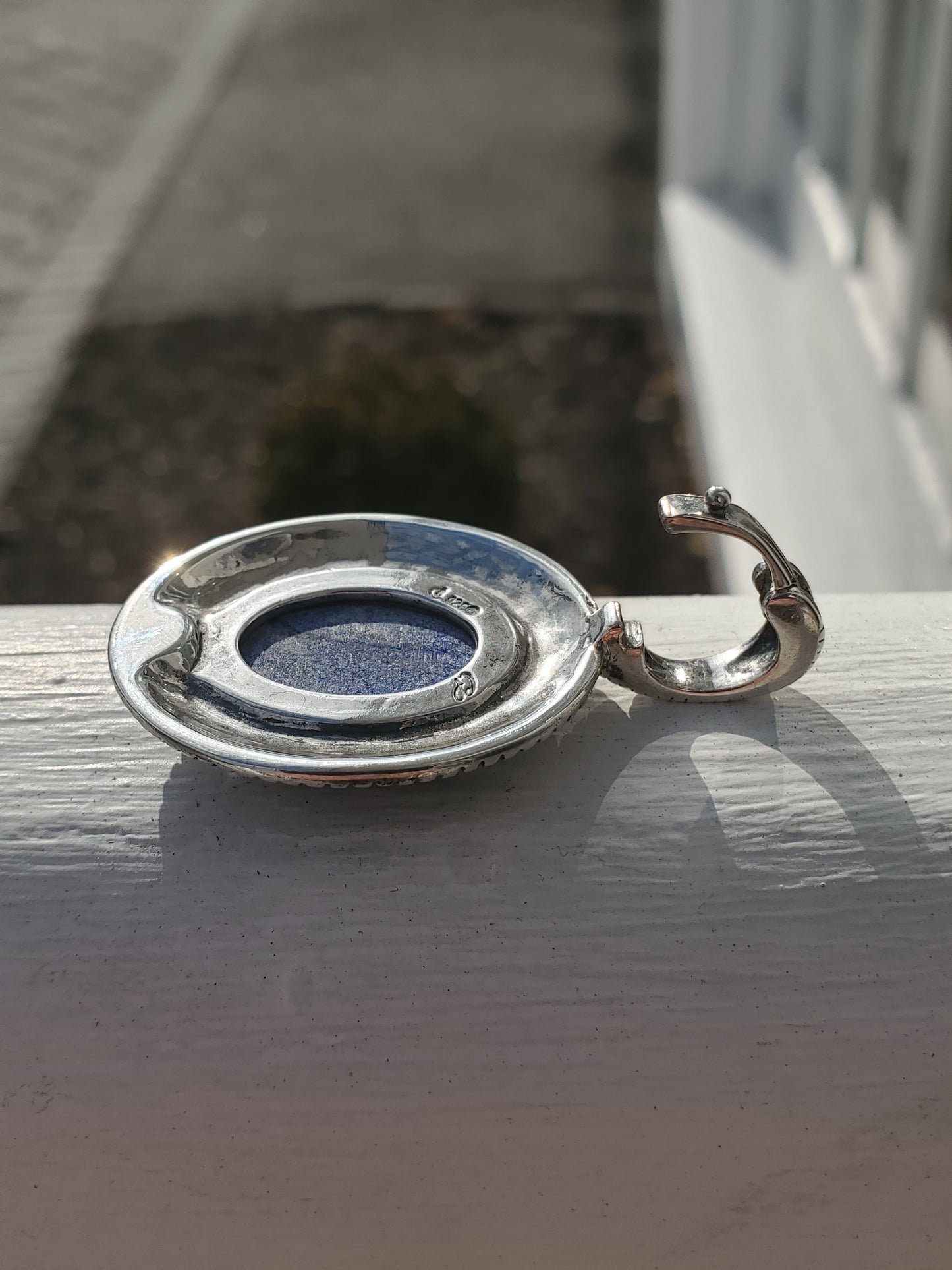 925 Sterling Silver Designer Carolyn Pollack Blue Lapis Statement Pendant