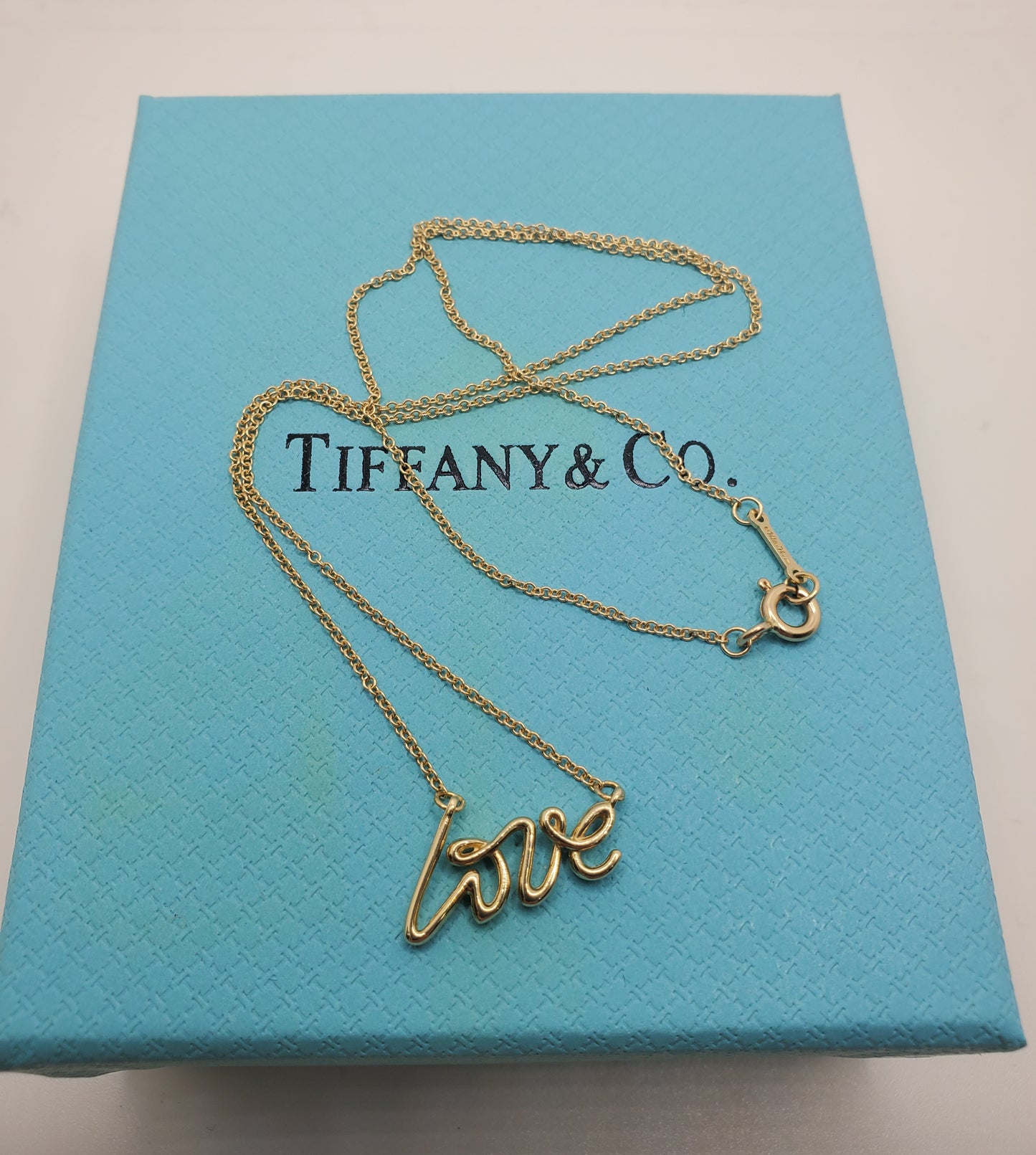 18k Gold Tiffany & Co. Paloma Picasso Signature of Love Necklace