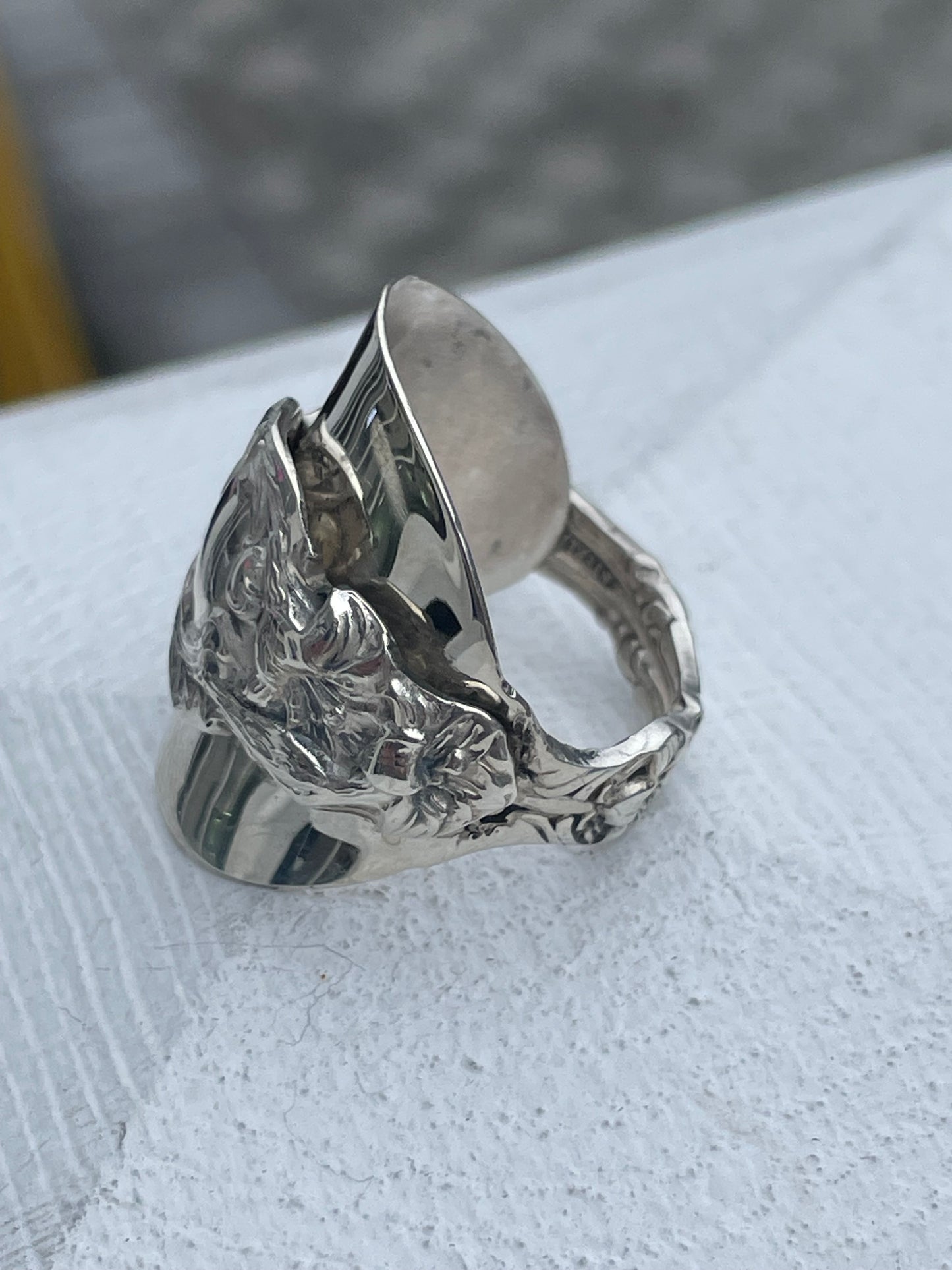 Vintage 925 Sterling Silver Gorham Spoon Ring Open Size