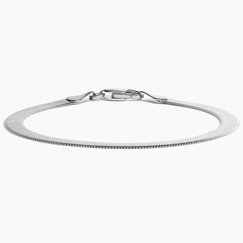 925 Sterling Silver 5mm Herringbone Bracelet 7.5”