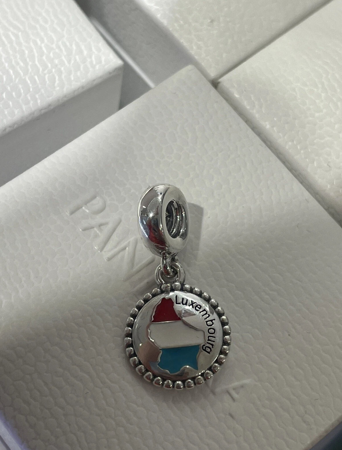 Pandora Luxembourg Country Map Flag Exclusive Travel Dangle Charm