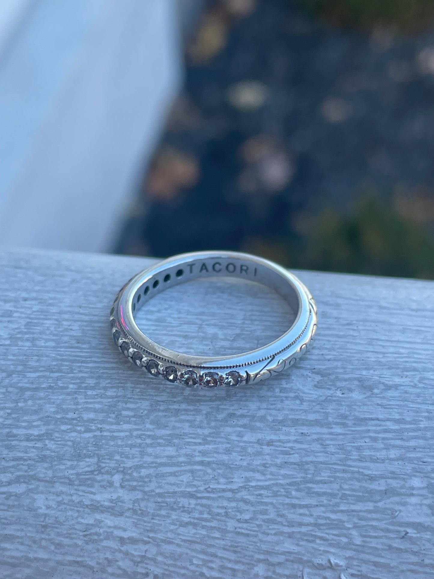 Designer Tacori Clear Zirconia Band Ring Size 8