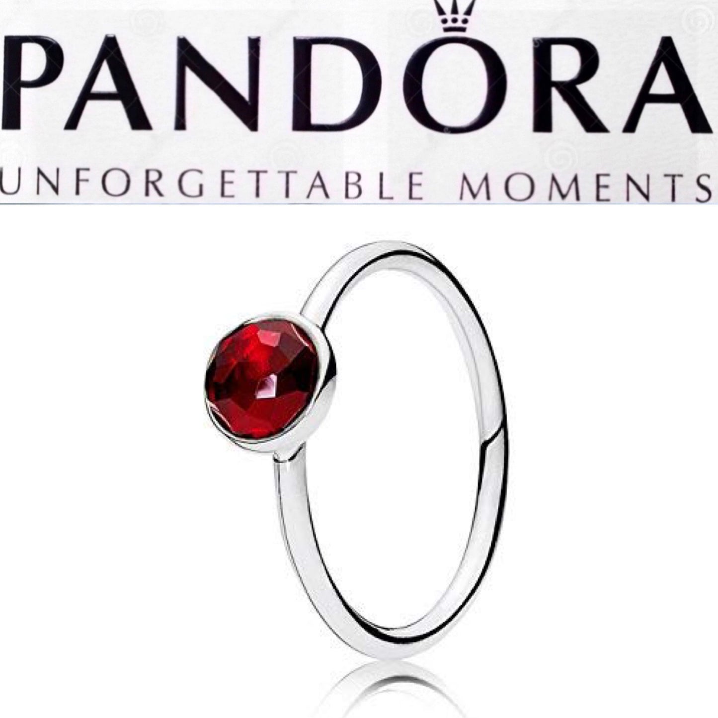 191012-50 Pandora July Solitaire Birthstone Ring Size 5