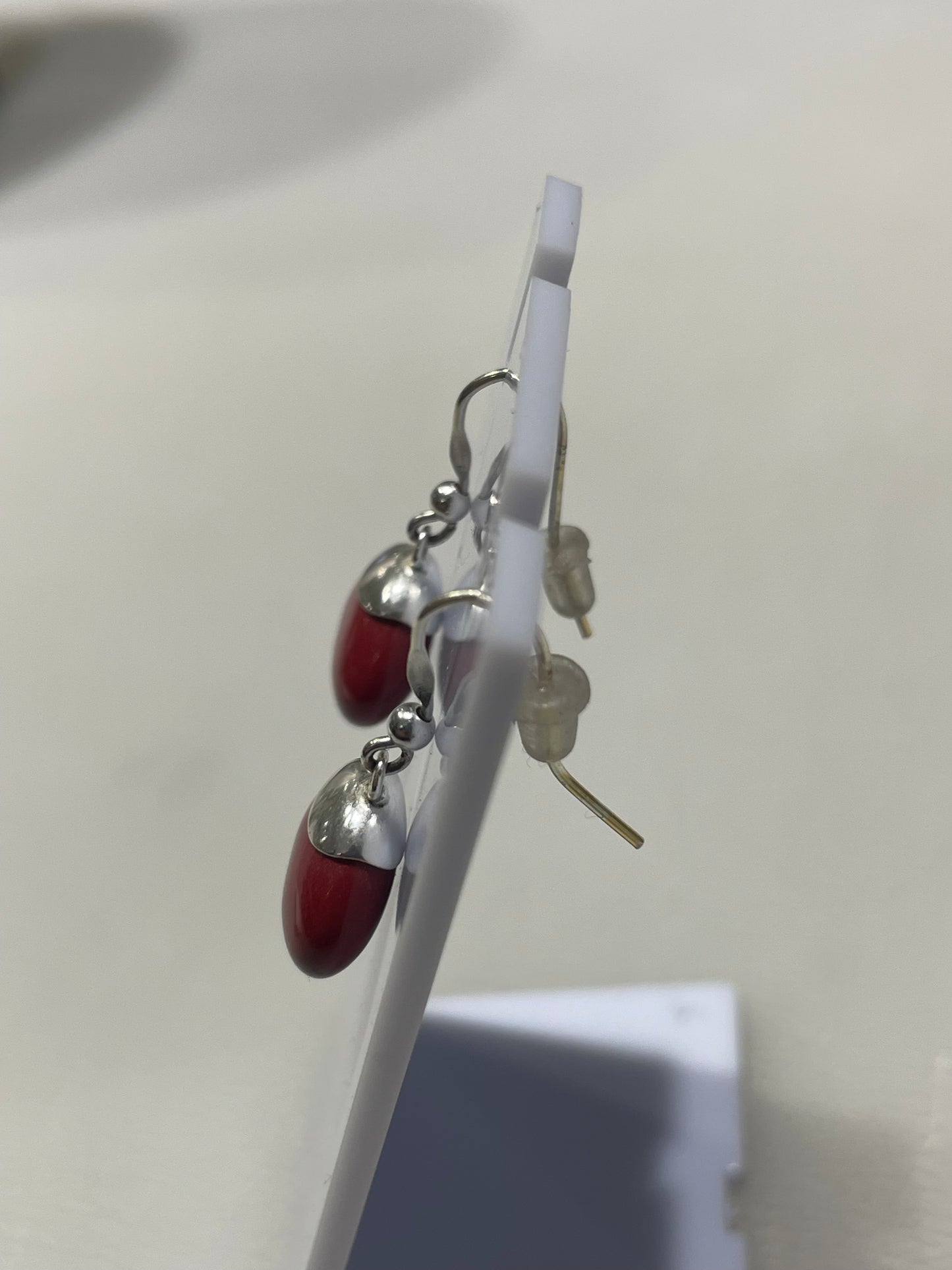 925 Sterling Silver Red Jasper Dangle Earrings