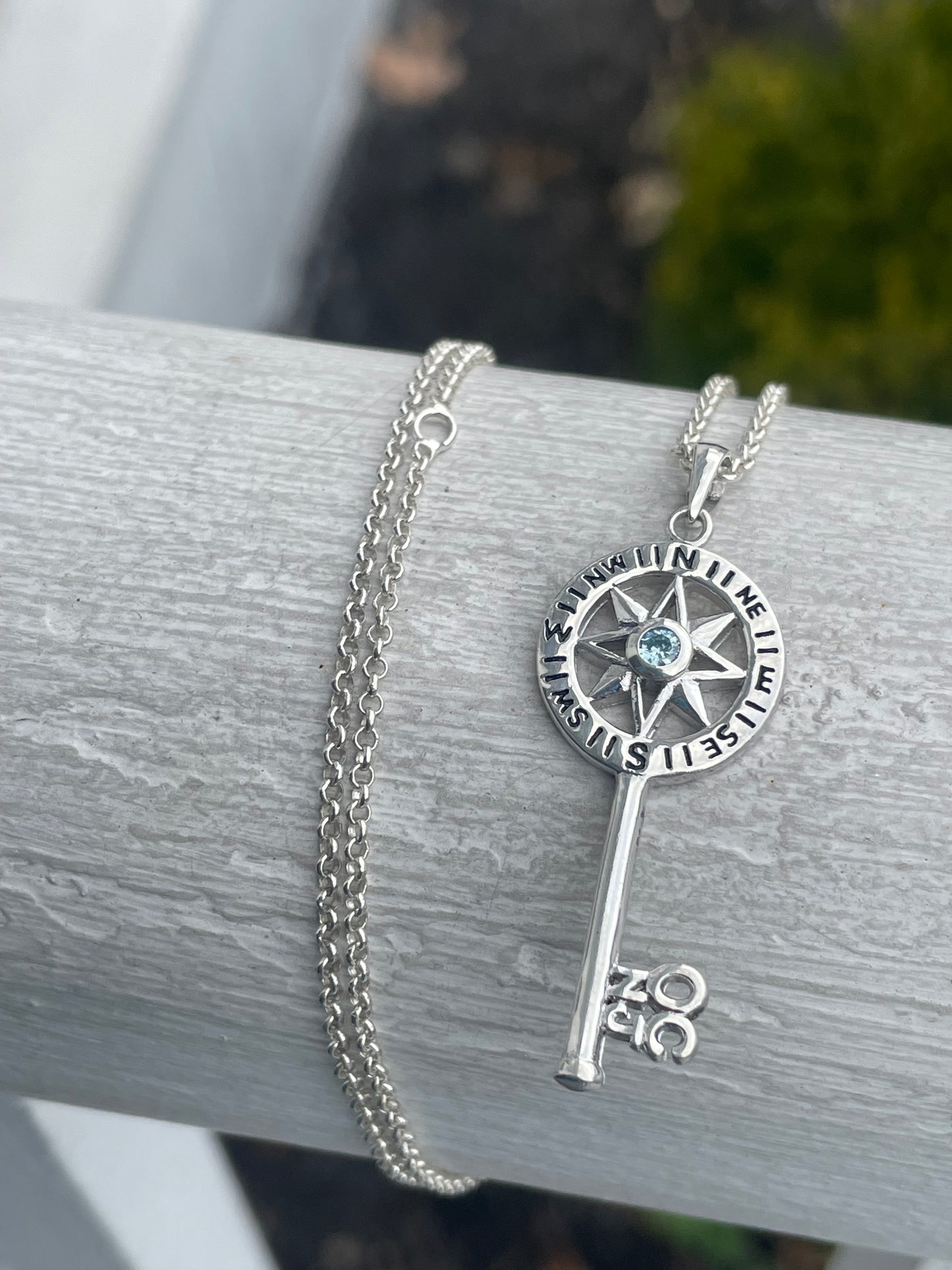Ocean City NJ Exclusive 925 Sterling Silver Compass Key Necklace