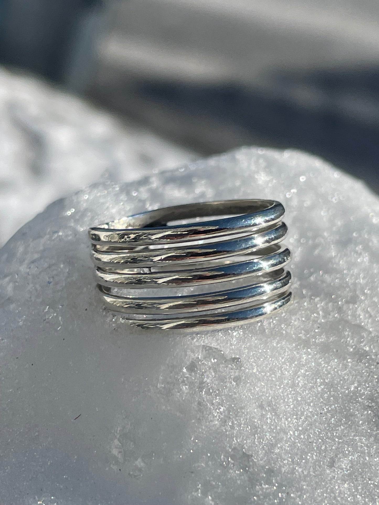 925 Sterling Silver Solid 5 Band Ring Size 10