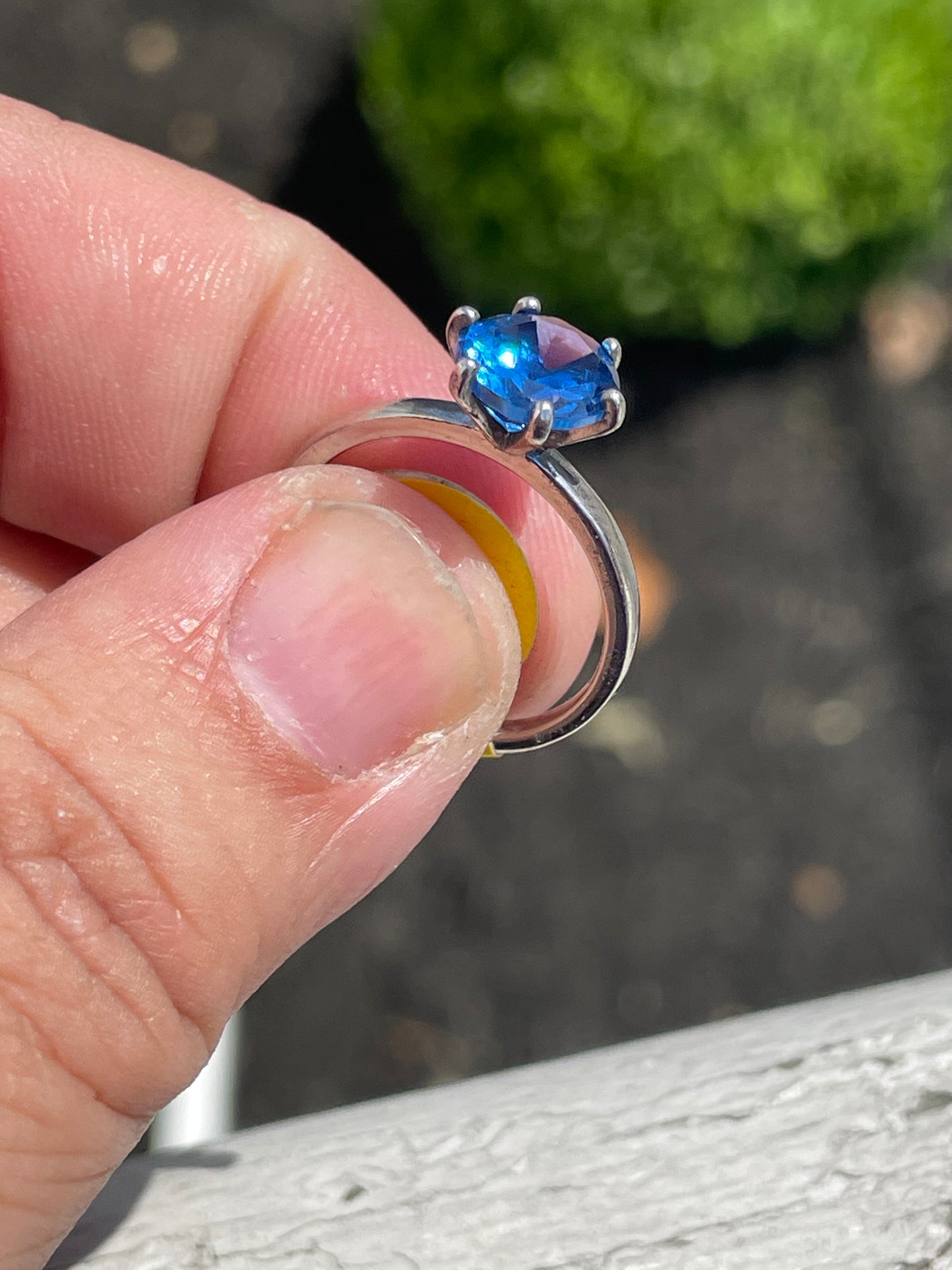925 Sterling Silver Hampton Blue Topaz 1.00ct Solitaire Ring