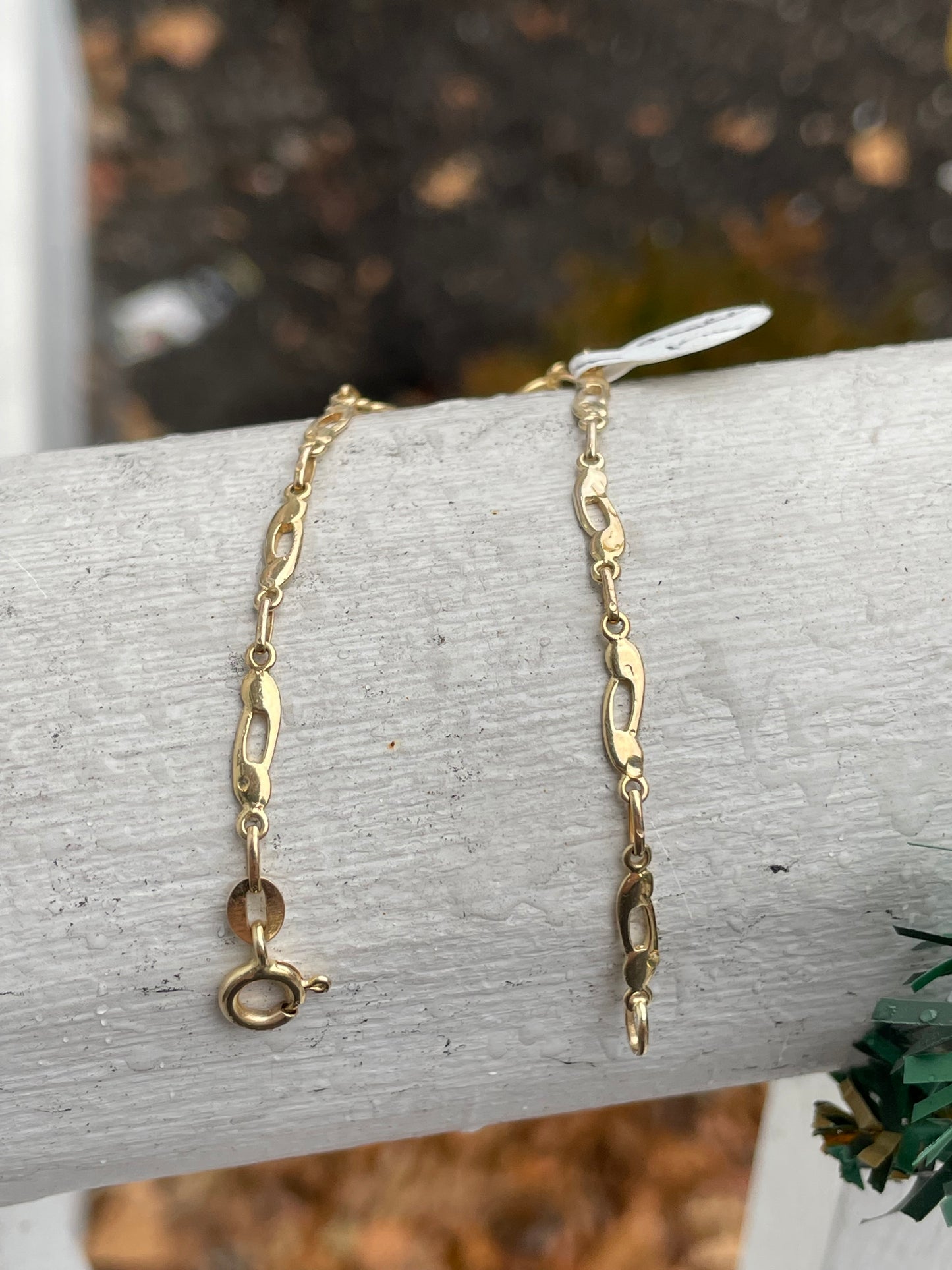 14k Gold Open Link Stack Bracelet 7”