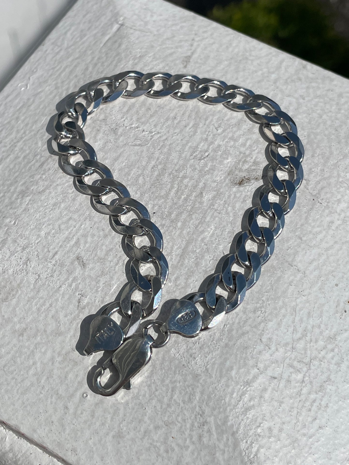 925 Sterling Silver Heavy Cuban Link Bracelet 8.75”