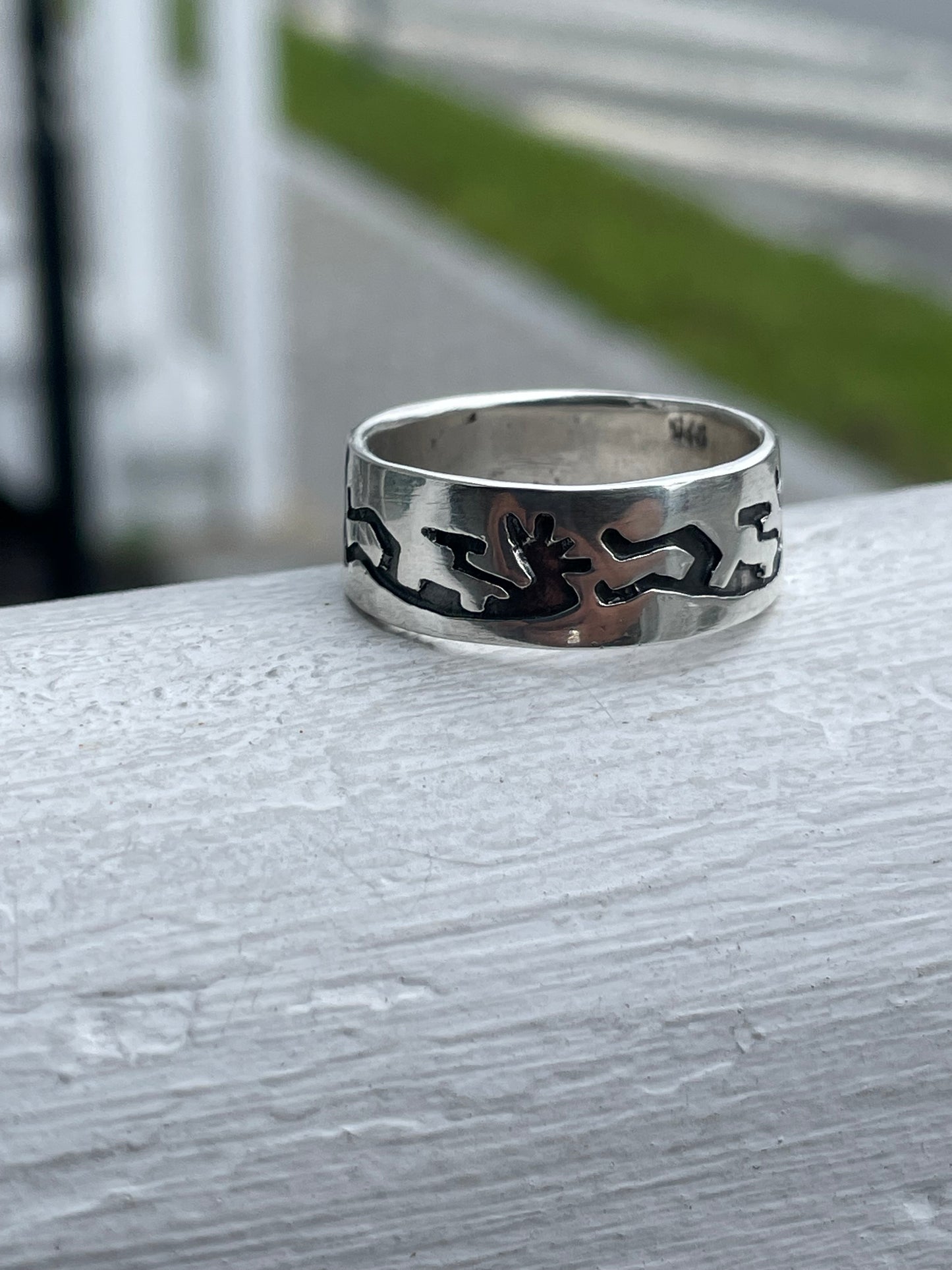 925 Sterling Silver Thick Kokopelli Band Ring Size 11