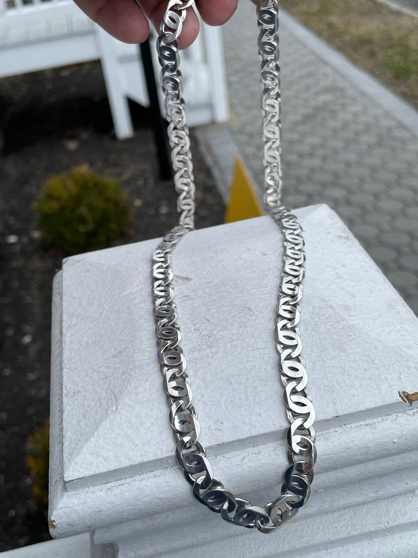 925 Sterling Silver Men’s Heavy Infinity Link Chain 24”
